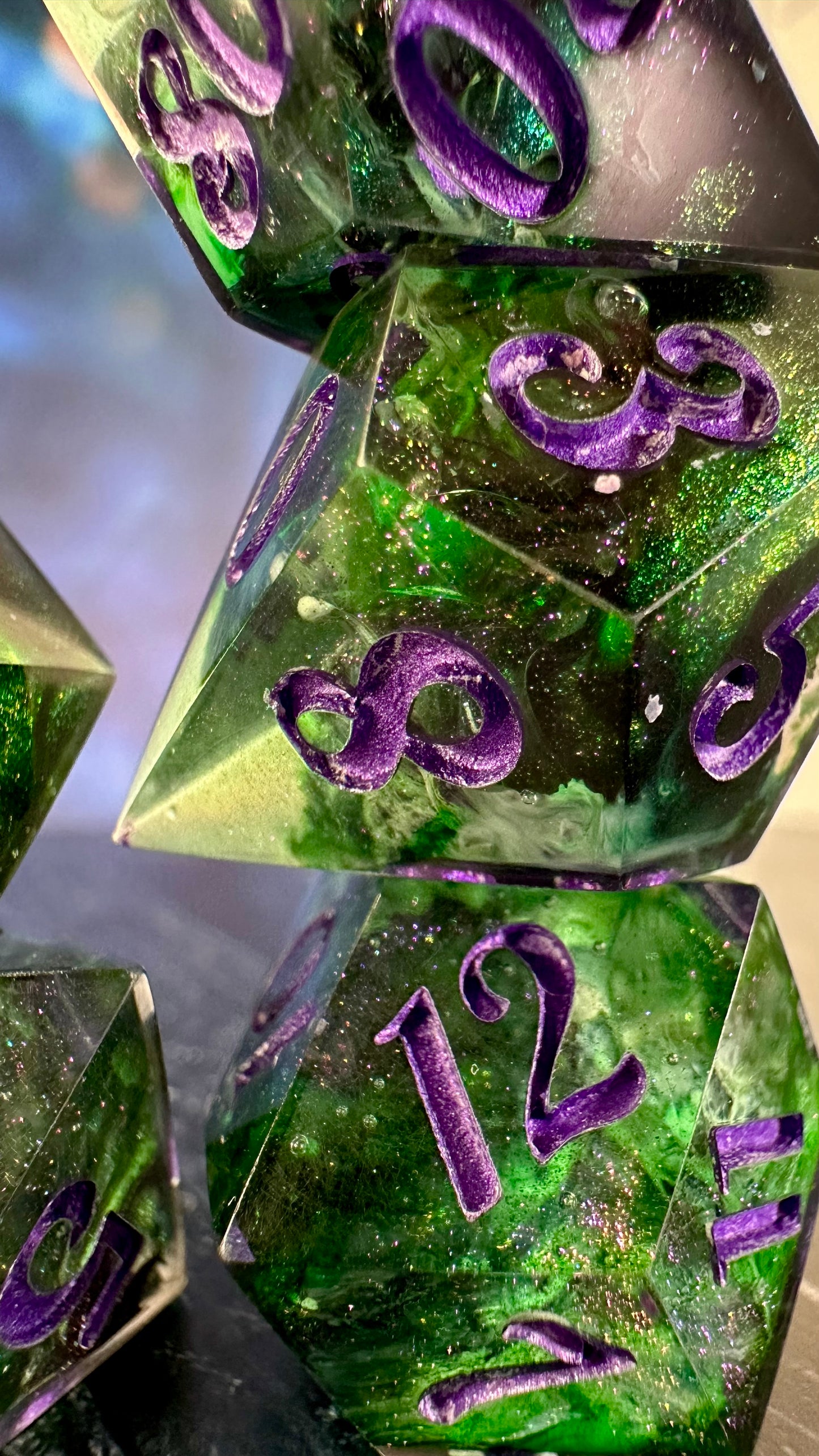 “Yes, I’ve always been green” - 8 piece polyhedral dice set (Large)