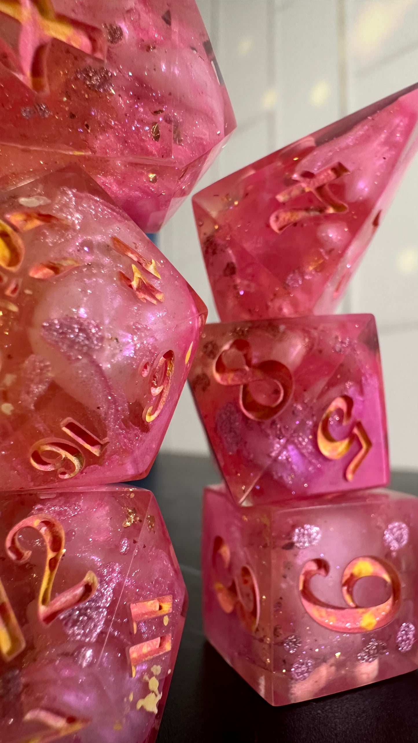 Galinda at the Ozdust- 8 piece polyhedral dice set (Large)