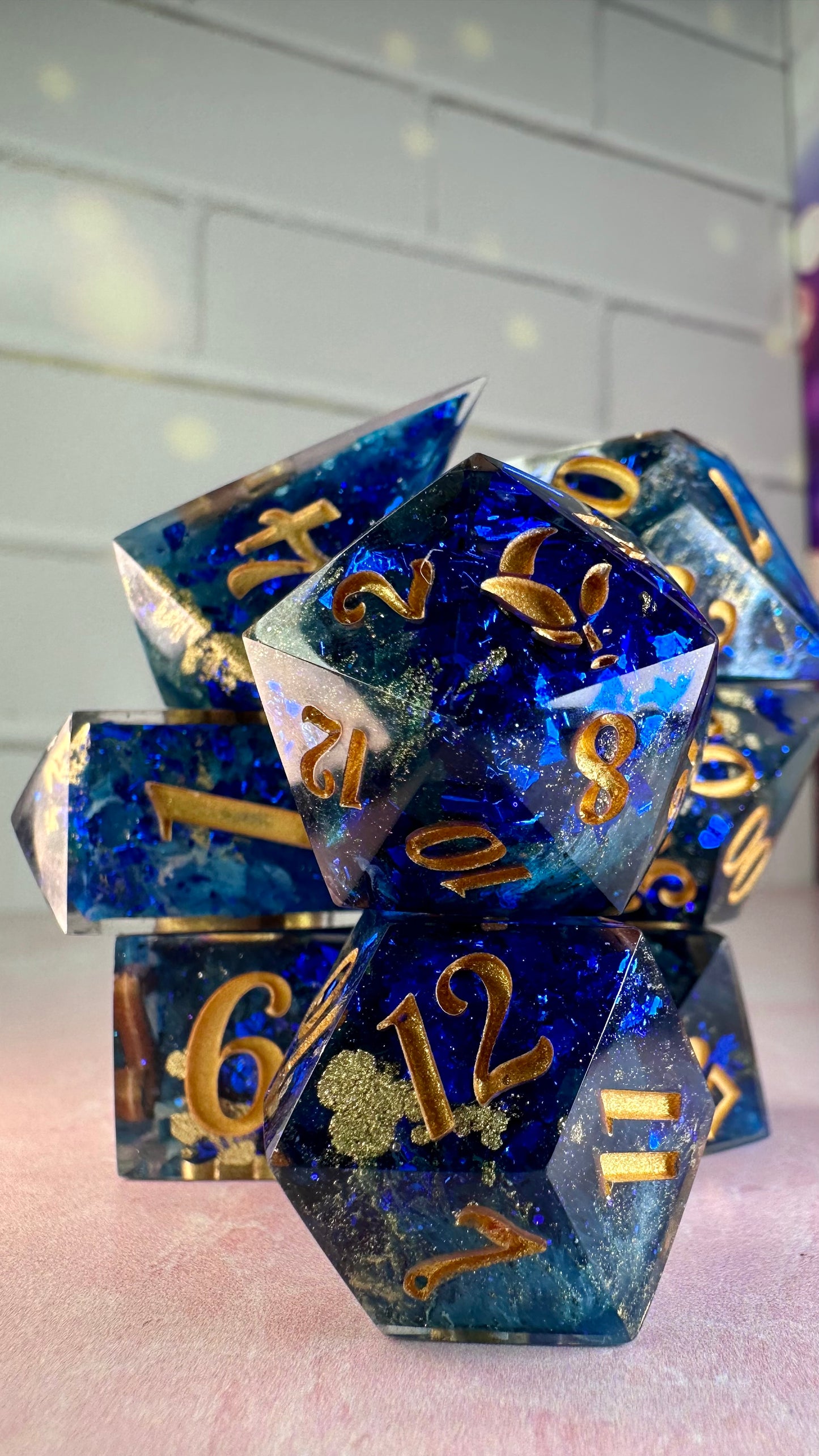 TARDIS Blue Hope-8 piece polyhedral dice set (Large)