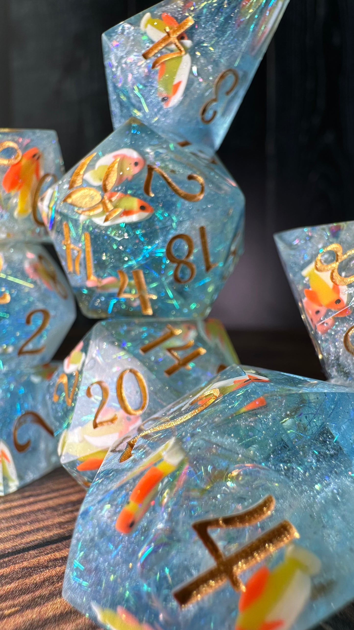Koi Pond-8 piece polyhedral dice set