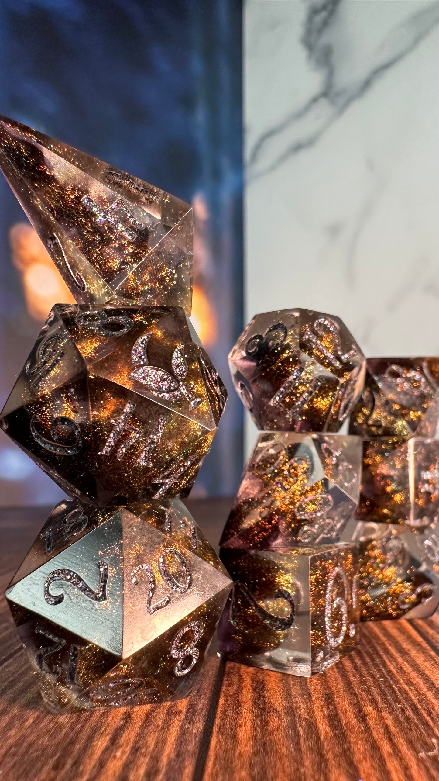 The Shadow of Death- 8 piece polyhedral dice set