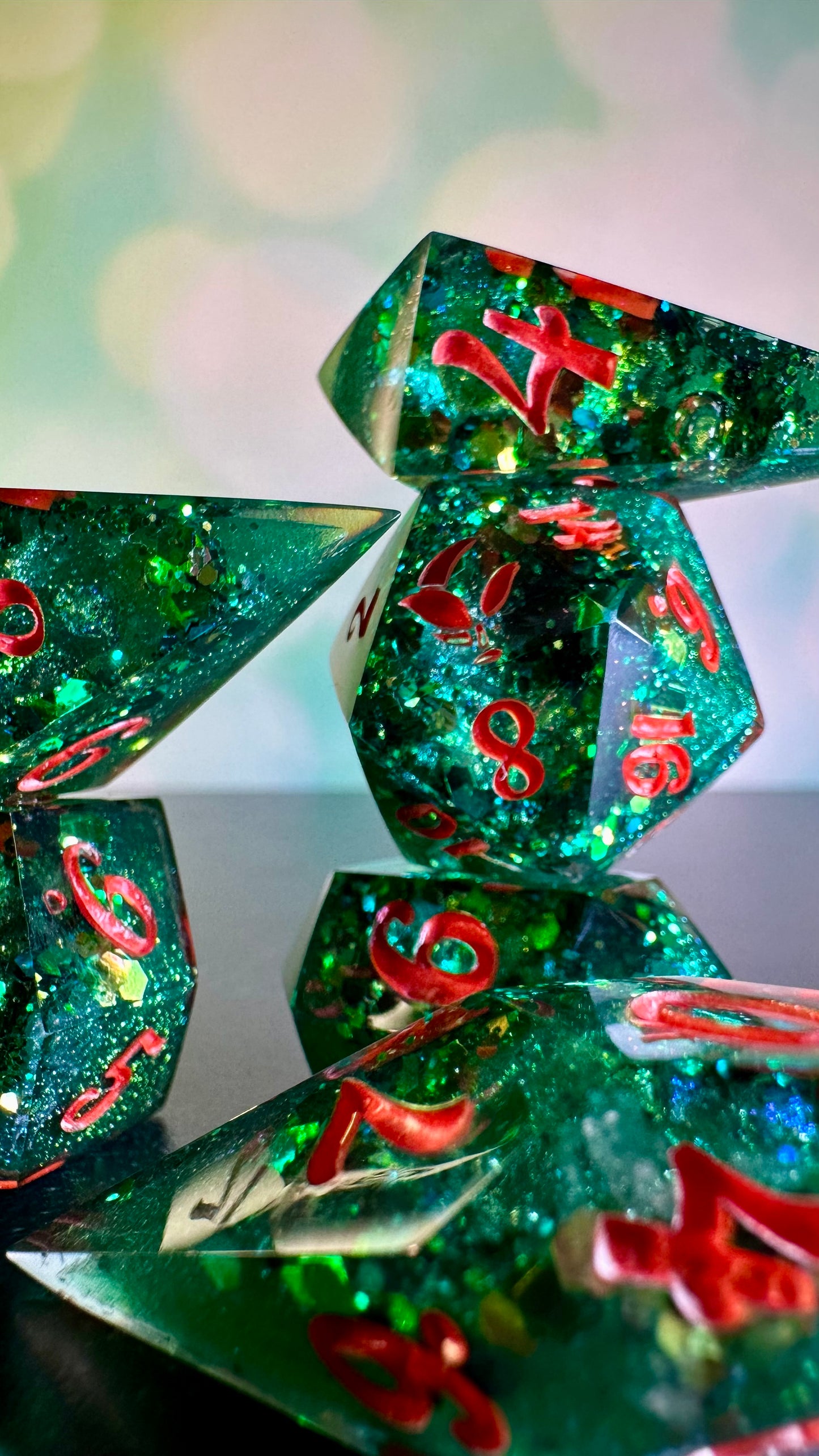 Viper Queen Geode - 8 piece polyhedral dice set- (Pointy Bois)- Pobody’s Nerfect