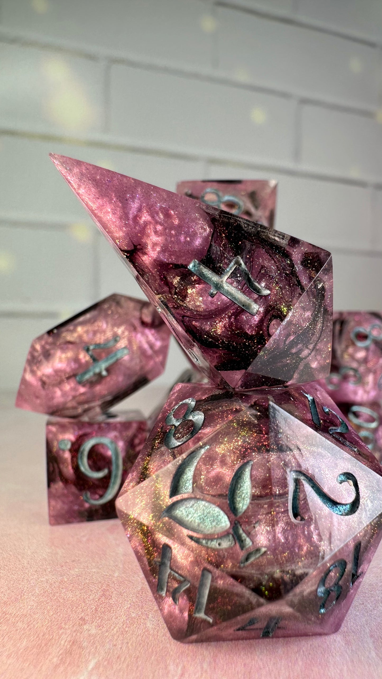Necrotic Damage- 8 piece polyhedral dice set (Copy)