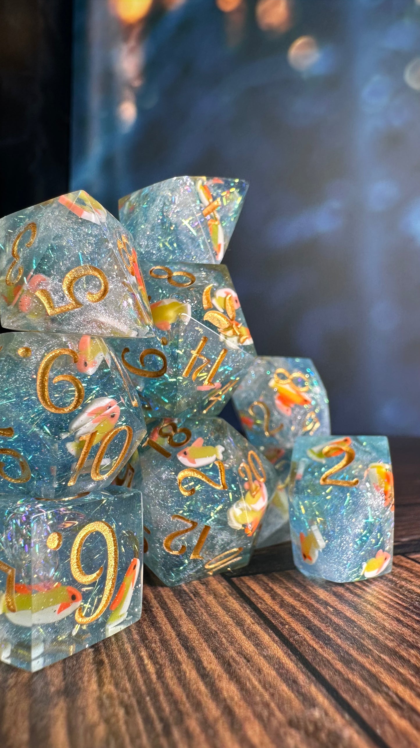 Koi Pond-8 piece polyhedral dice set