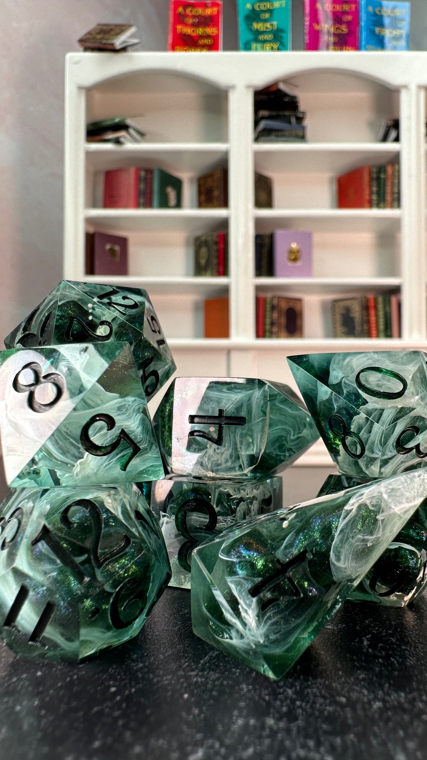 Second Impressions of the Spring Court- 8 piece polyhedral dice set