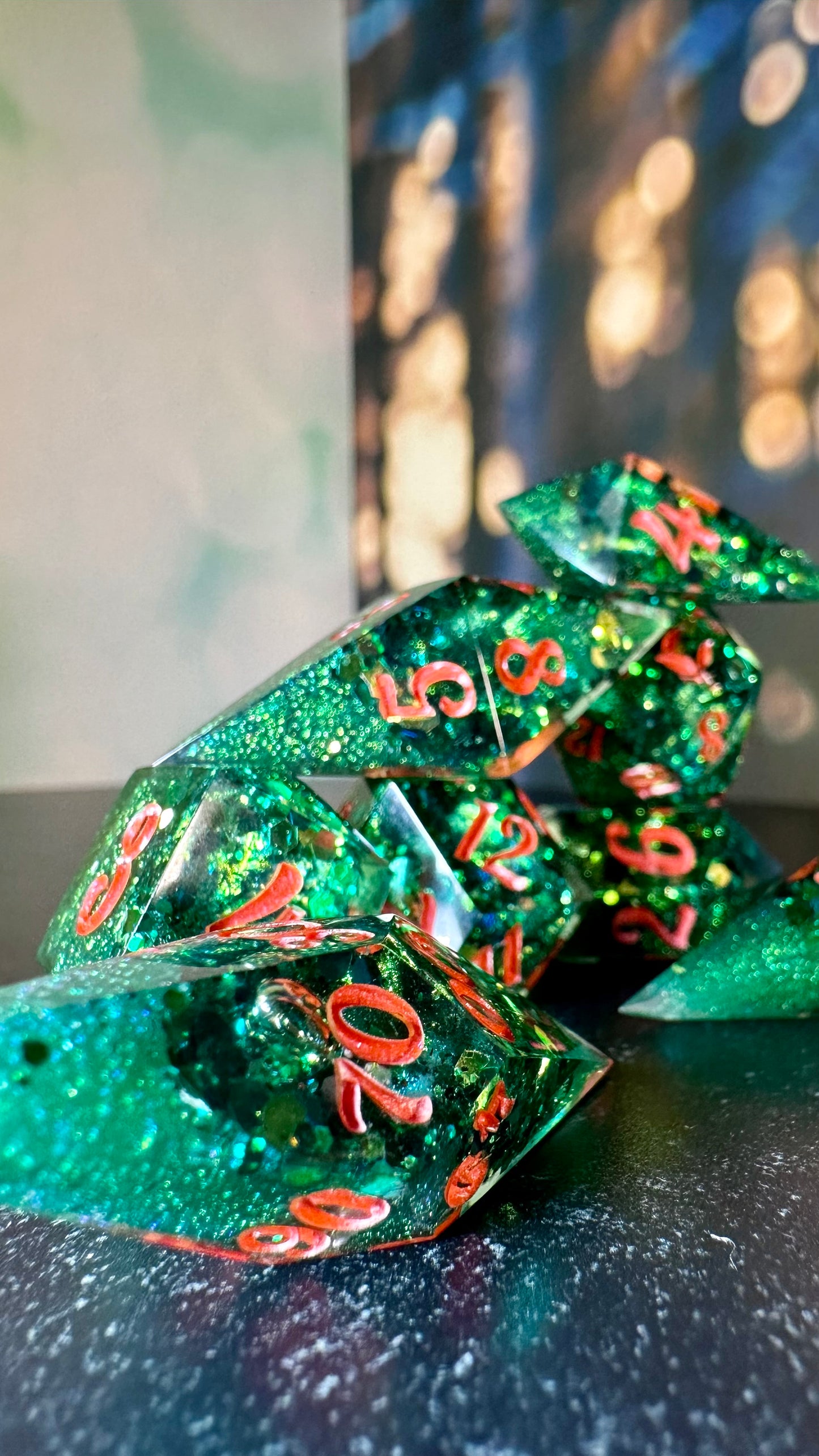 Viper Queen Geode - 8 piece polyhedral dice set- (Pointy Bois)- Pobody’s Nerfect