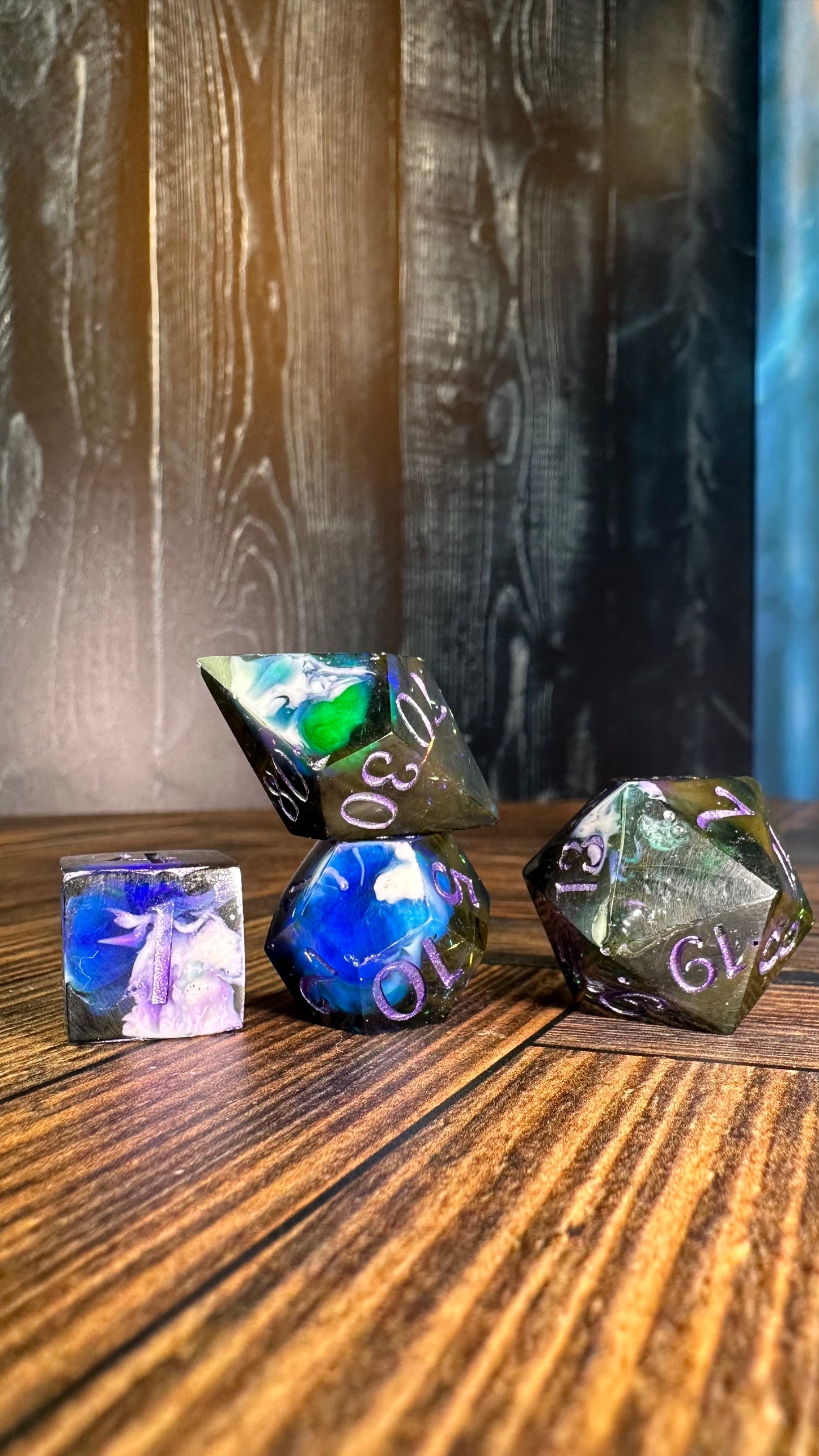 Dark Galaxy-8 piece polyhedral dice set-Pobody's Nerfect