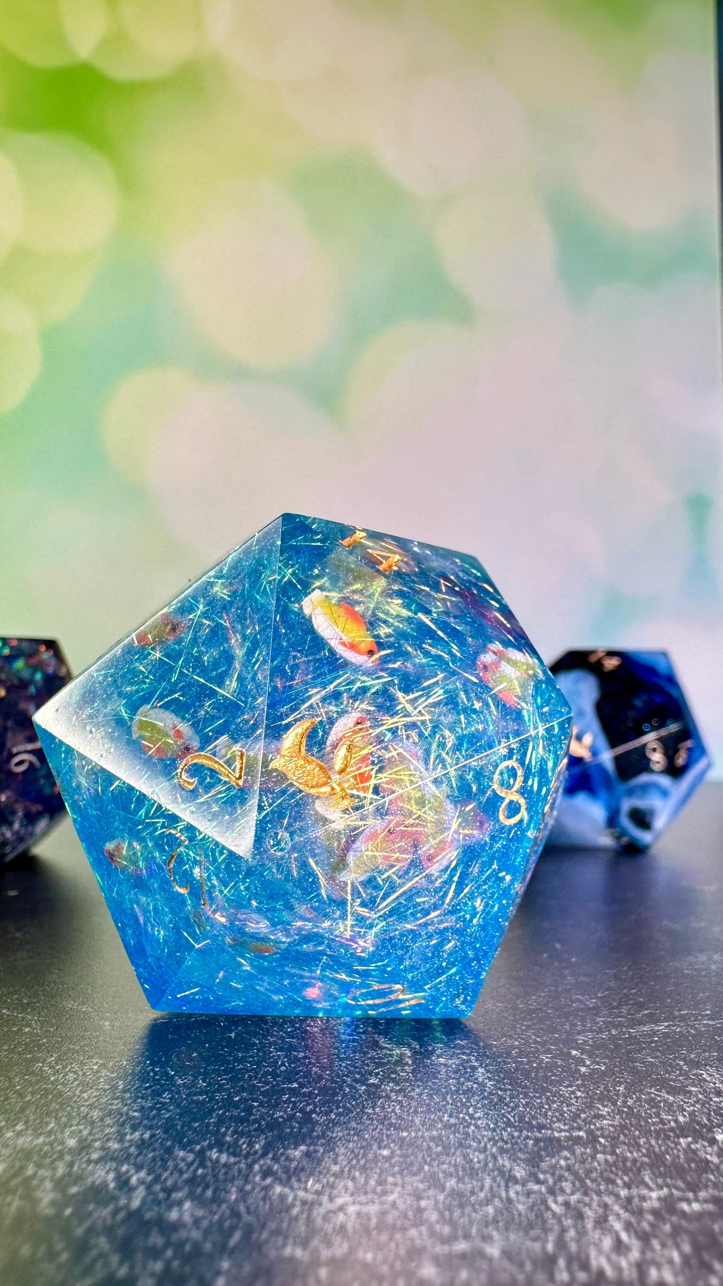 Mom's Koi Pond 60 MM Logo d20 Paperweight Chonk (Beta) Pobody's Nerfect