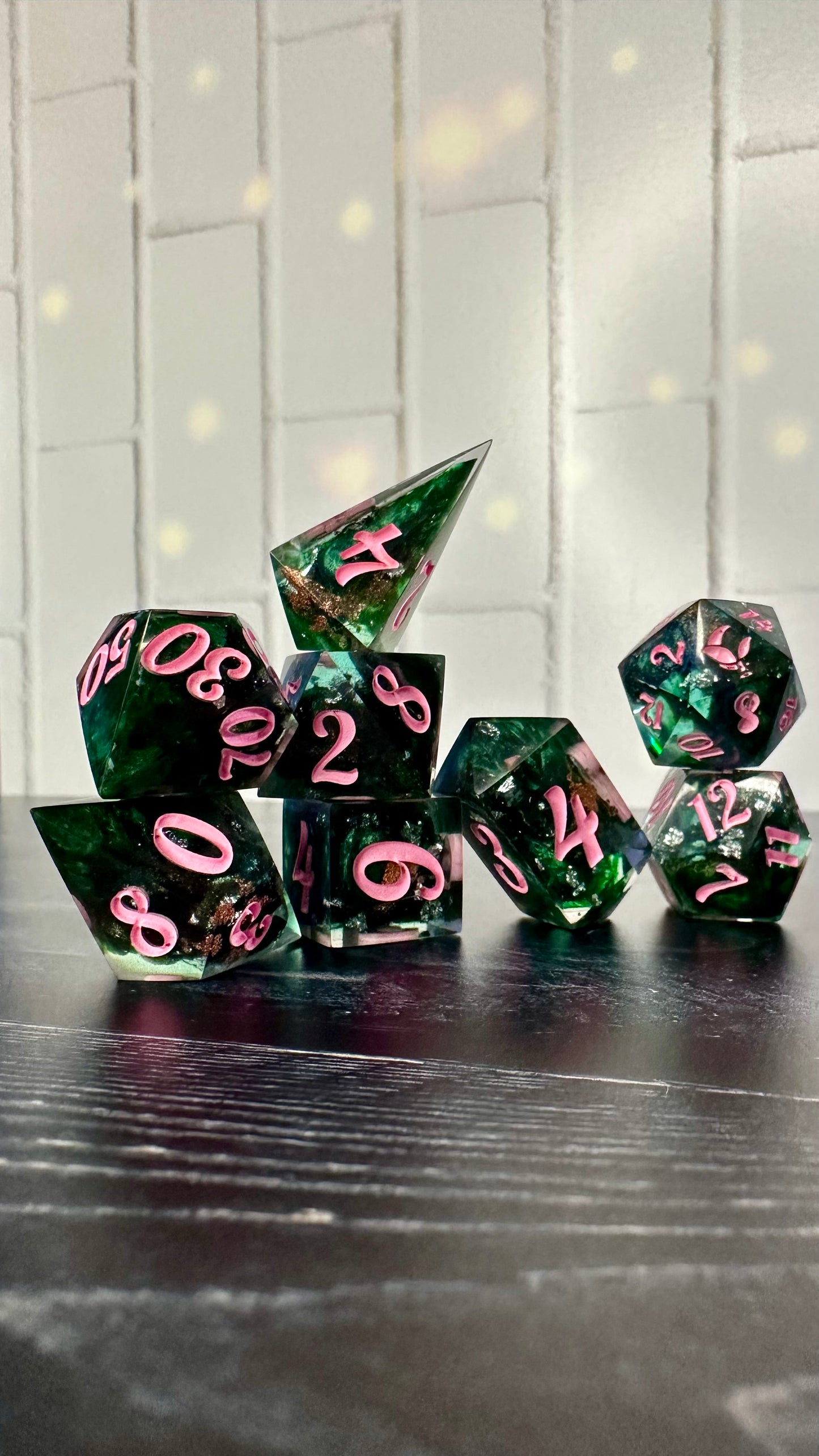 “Together we’re Unlimited”-8 piece polyhedral dice set (Large) Pobody's Nerfect
