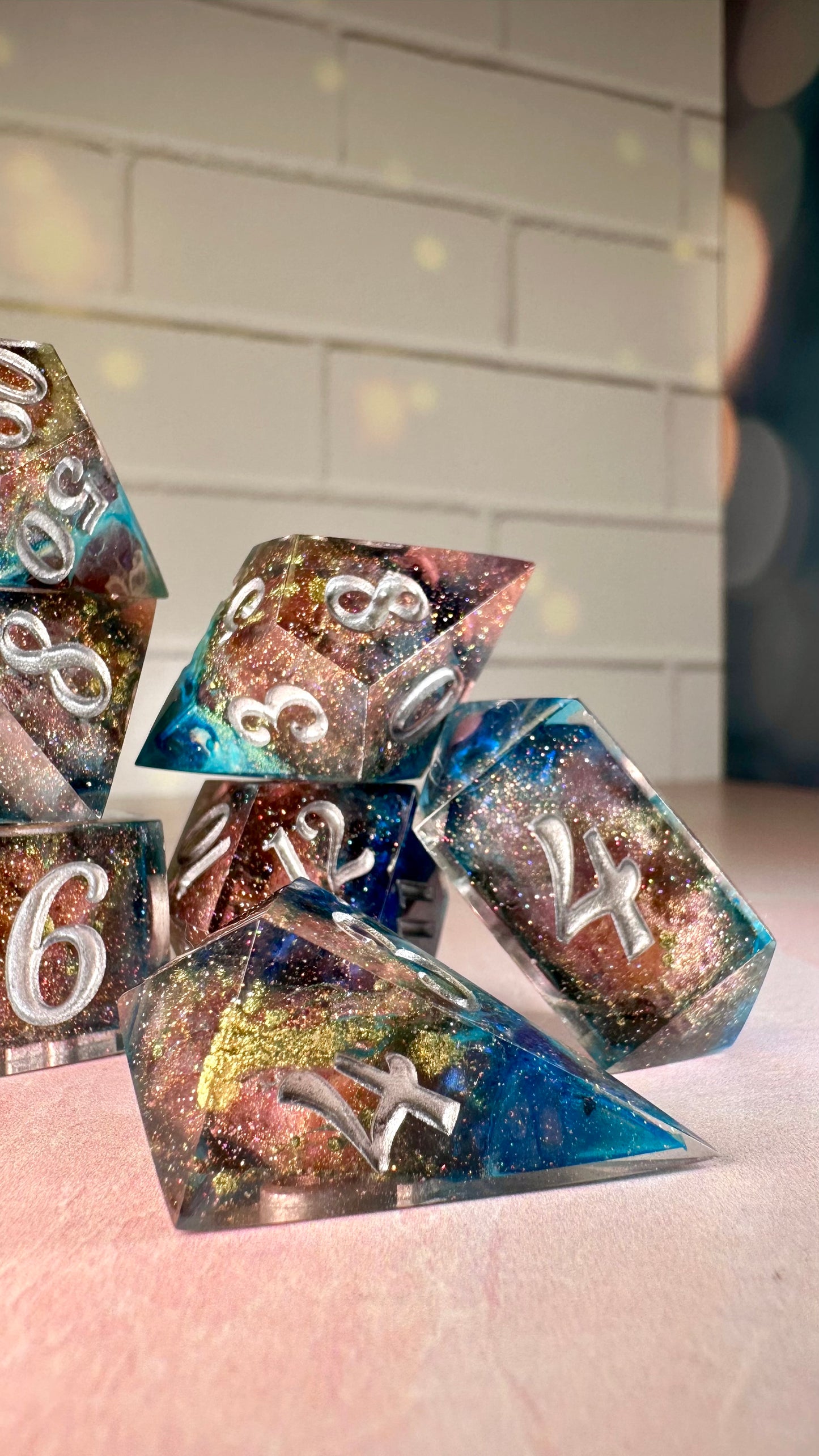 Duality- 8 piece polyhedral dice set (Large)
