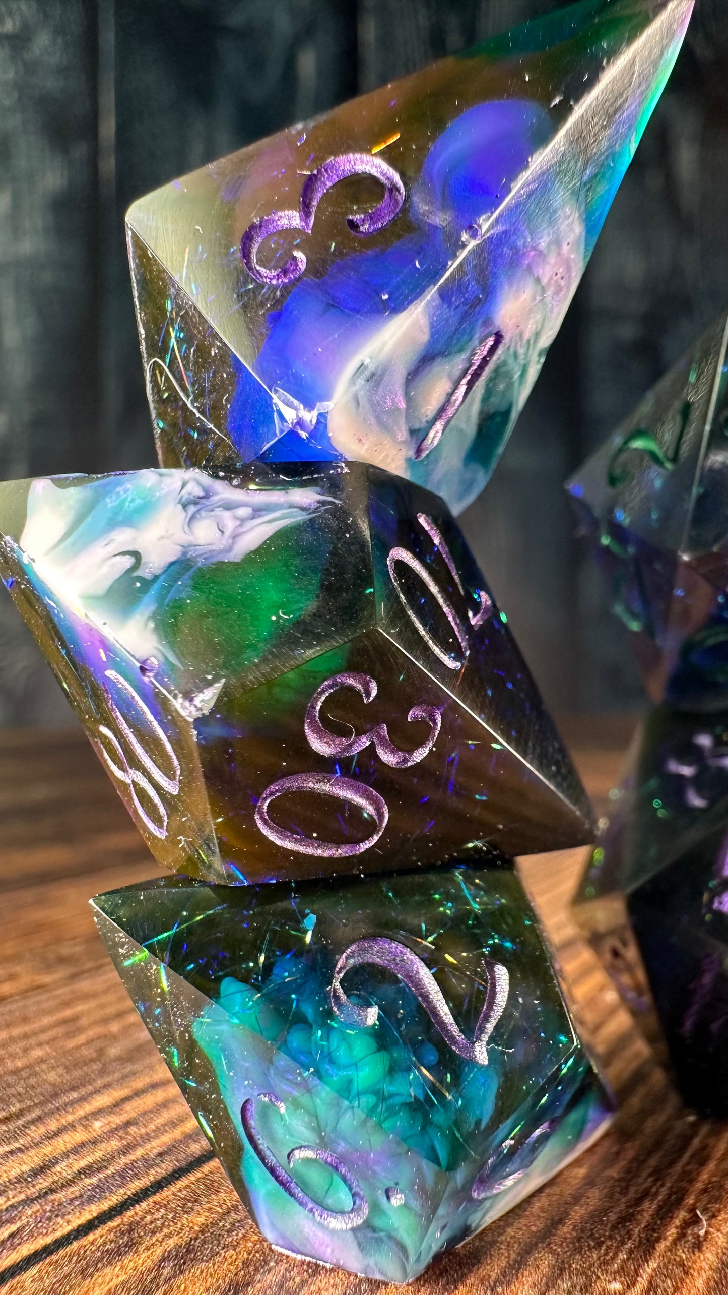 Dark Galaxy-8 piece polyhedral dice set-Pobody's Nerfect
