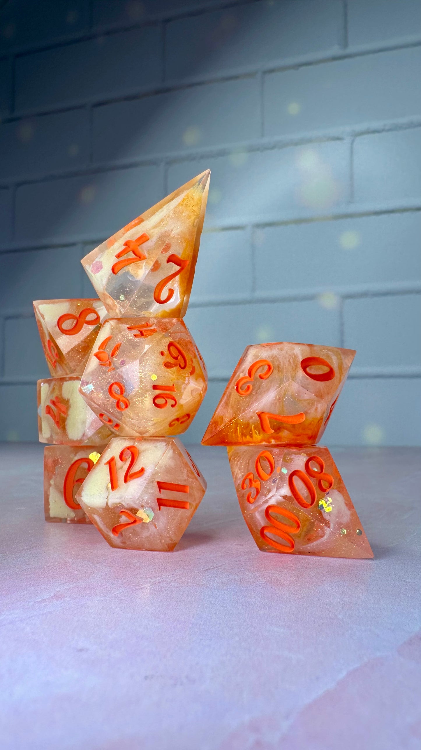 Jecki Lon- 8 piece polyhedral dice set (Large)