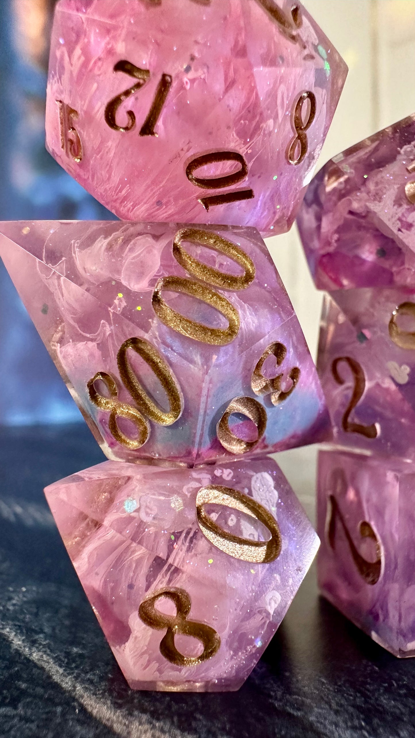 Galinda’s Arrival at Shiz- 8 piece polyhedral dice set (Large)