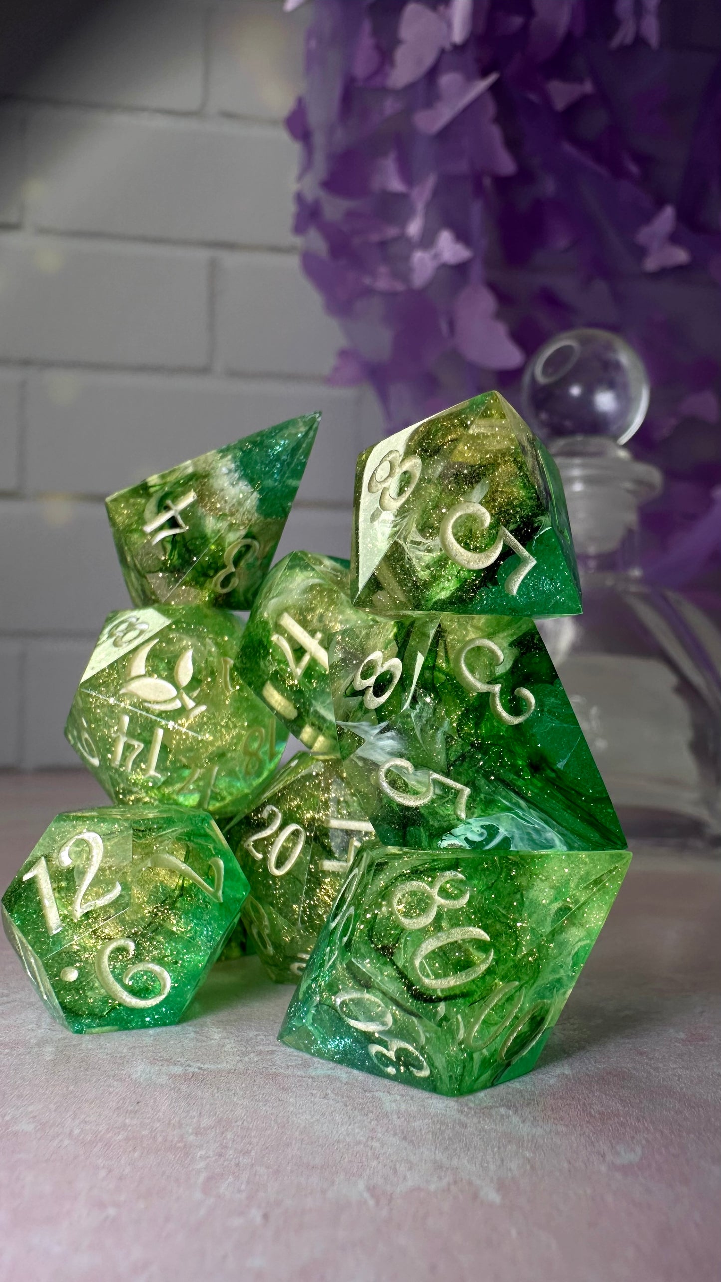 Penelope's Pin Money- 8 piece polyhedral dice set