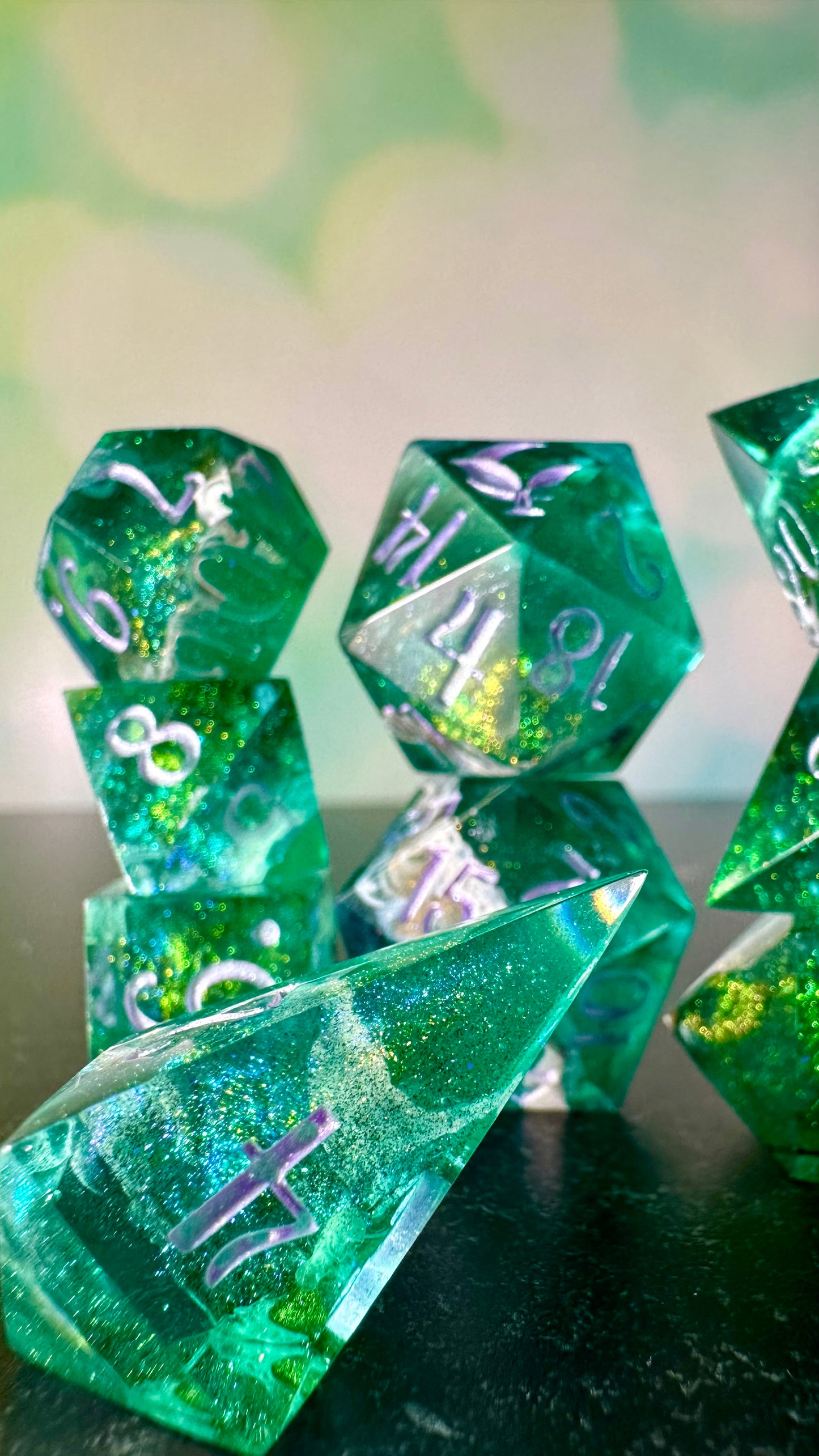 Taurus Season- 8 piece polyhedral dice set