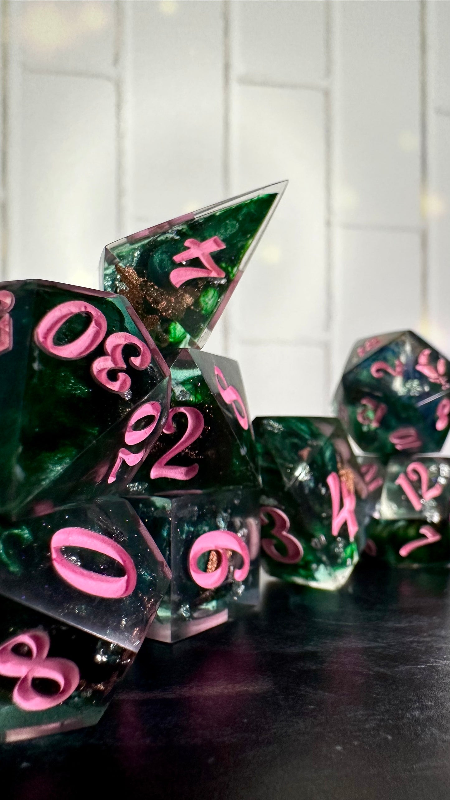 “Together we’re Unlimited”-8 piece polyhedral dice set (Large) Pobody's Nerfect