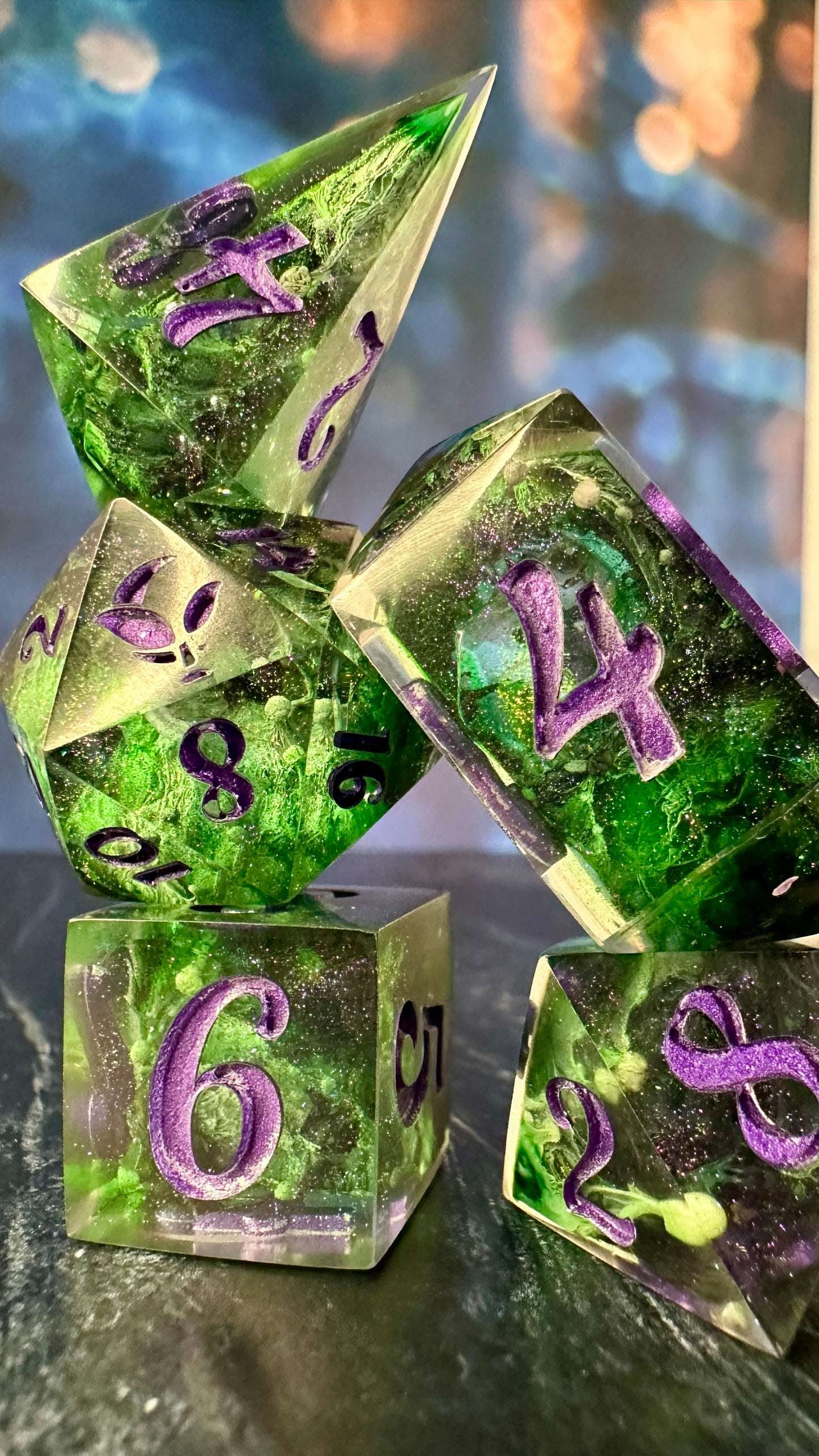 “Yes, I’ve always been green” - 8 piece polyhedral dice set (Large)