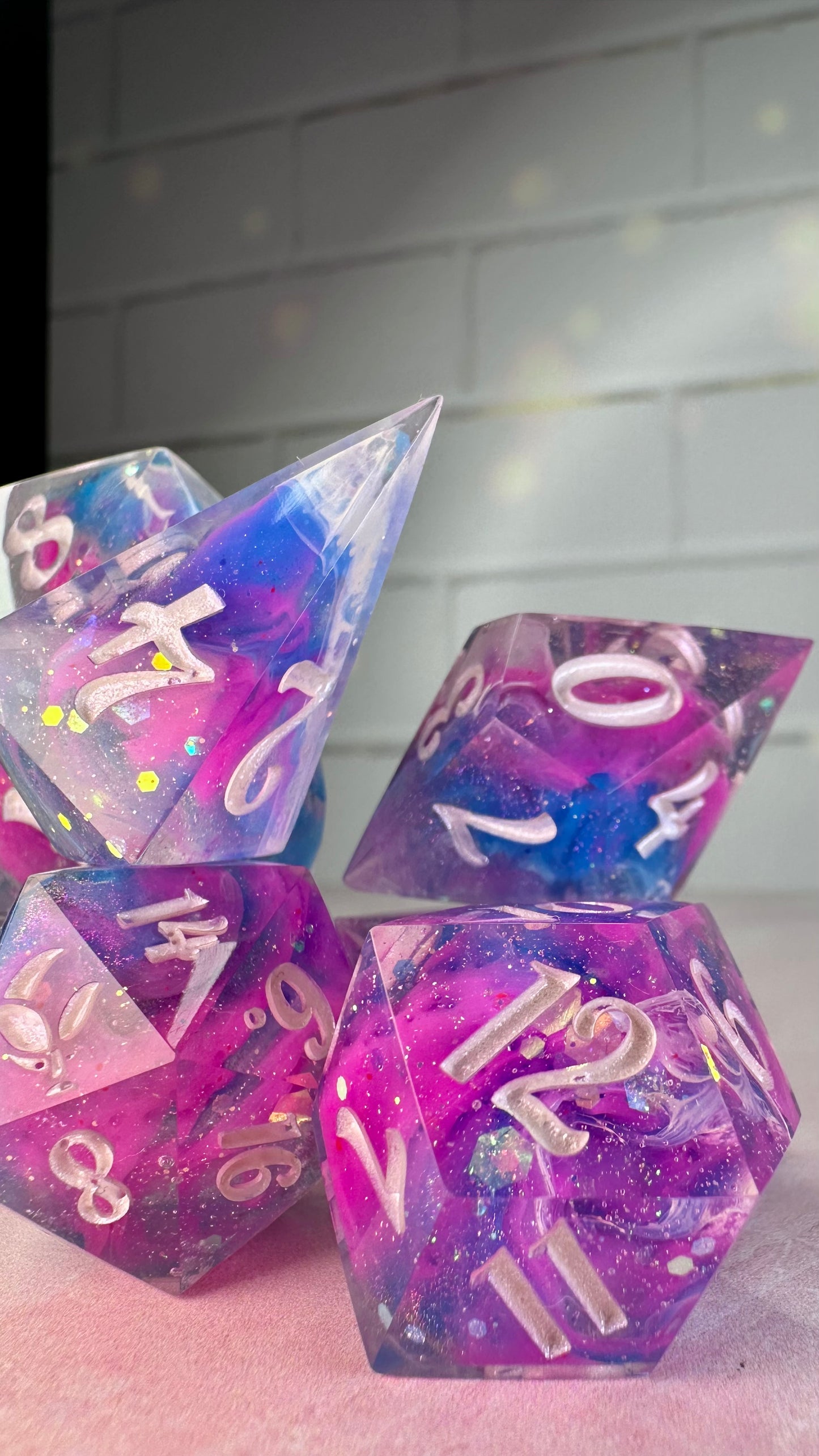 Bi Pride 2025-8 piece polyhedral dice set (Large)