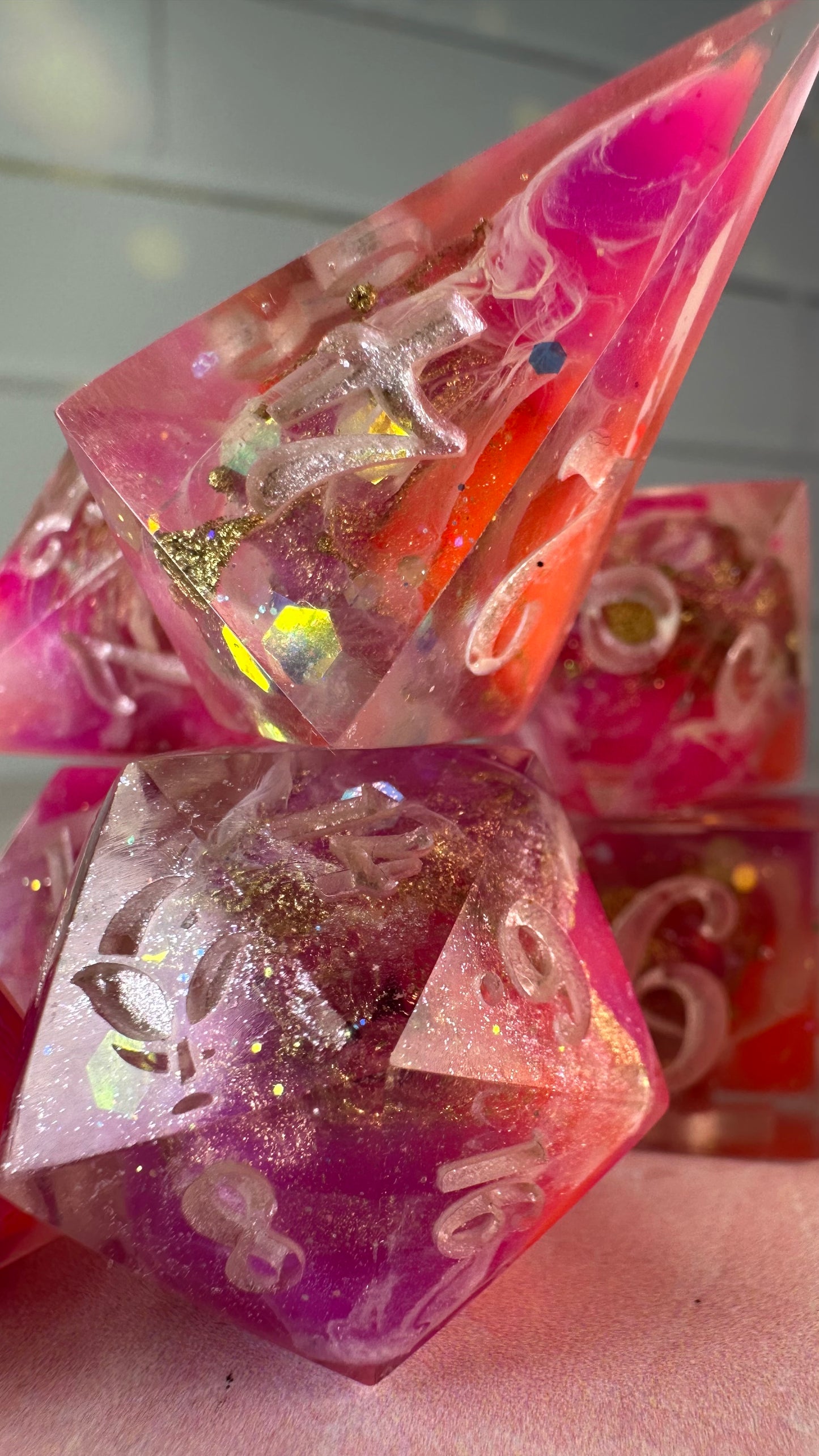 Lesbian Pride 2025-8 piece polyhedral dice set (Large)