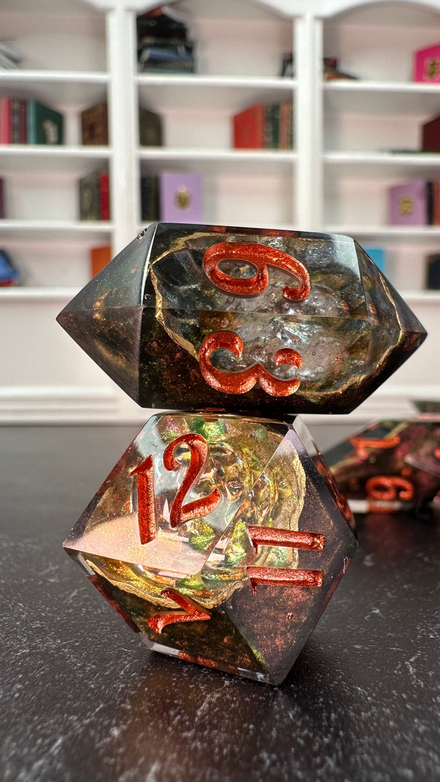 Autumn Court Geode- 8 piece polyhedral dice set- (Pointy Bois)- Nobody's Nerfect