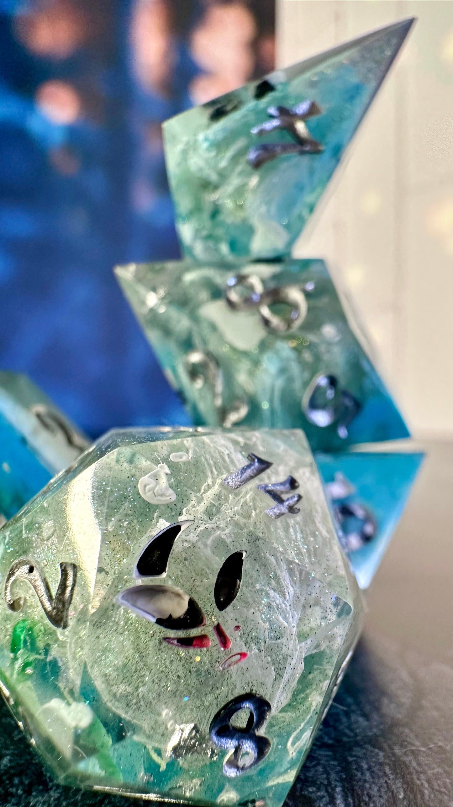 Doomed by the Narrative- 8 piece polyhedral dice set (Large)