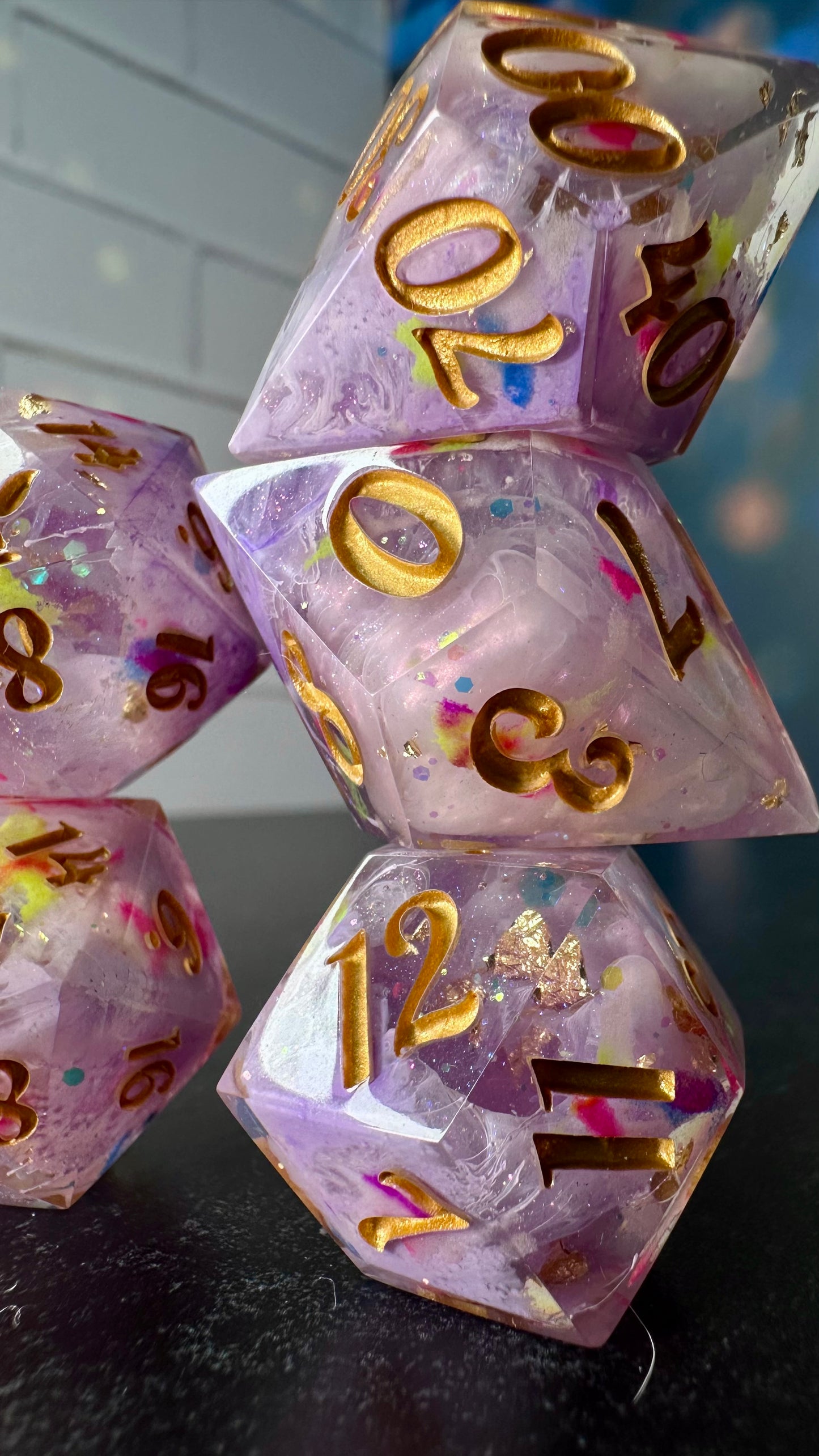 We can't fix it if we never face it- Pobody's Nerfect - 8 piece polyhedral dice set (Large)