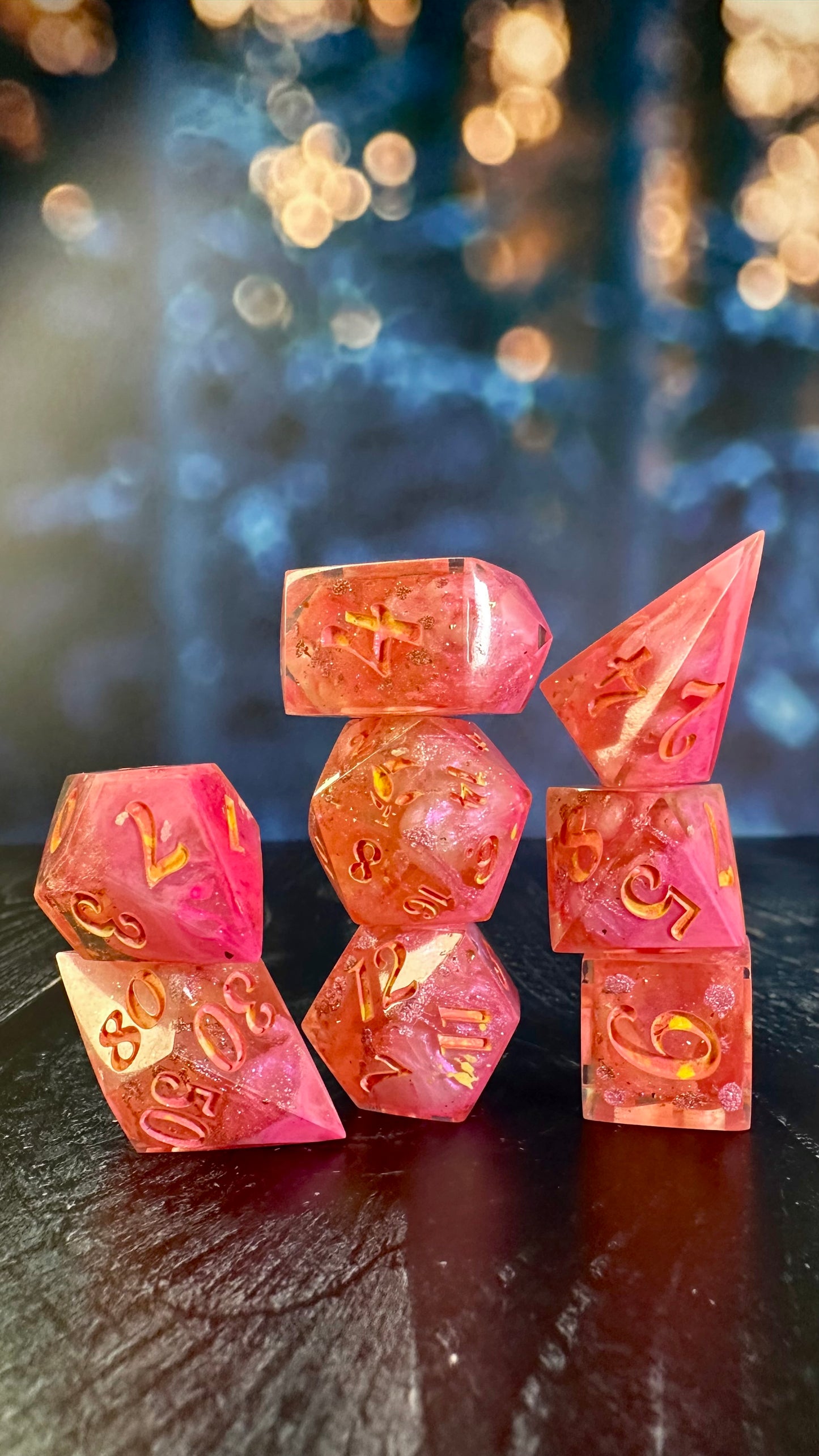 Galinda at the Ozdust- 8 piece polyhedral dice set (Large)