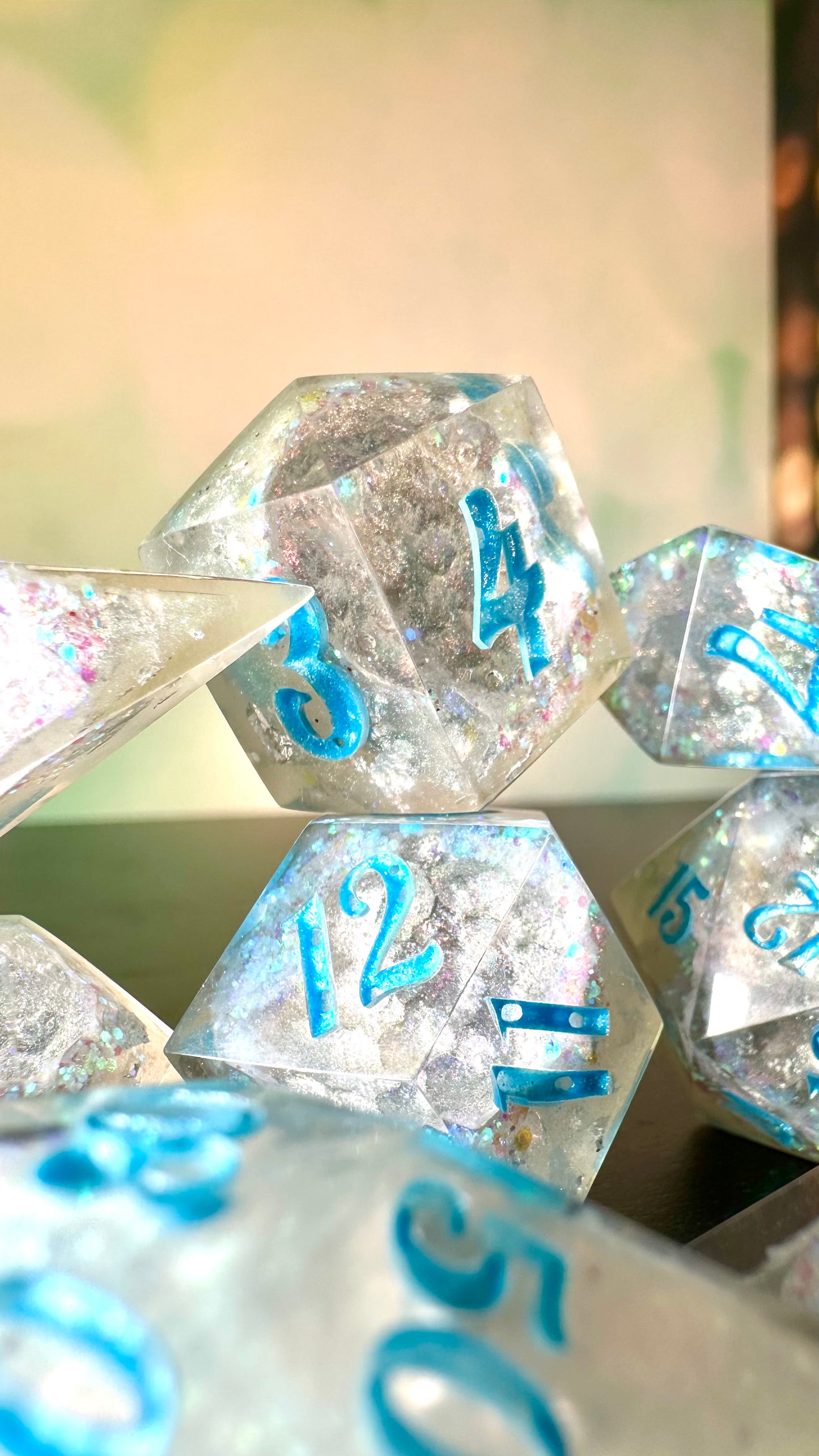 Kristallos Geode - 8 piece polyhedral dice set- (Pointy Bois) Pobody's Nerfect