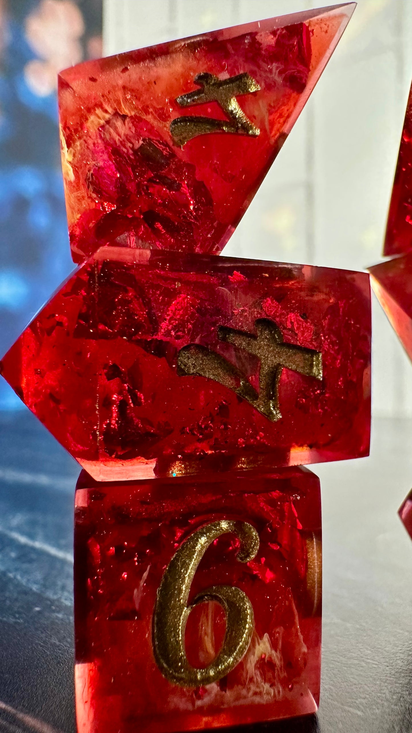 Ruby Slippers- 8 piece polyhedral dice set (Large)