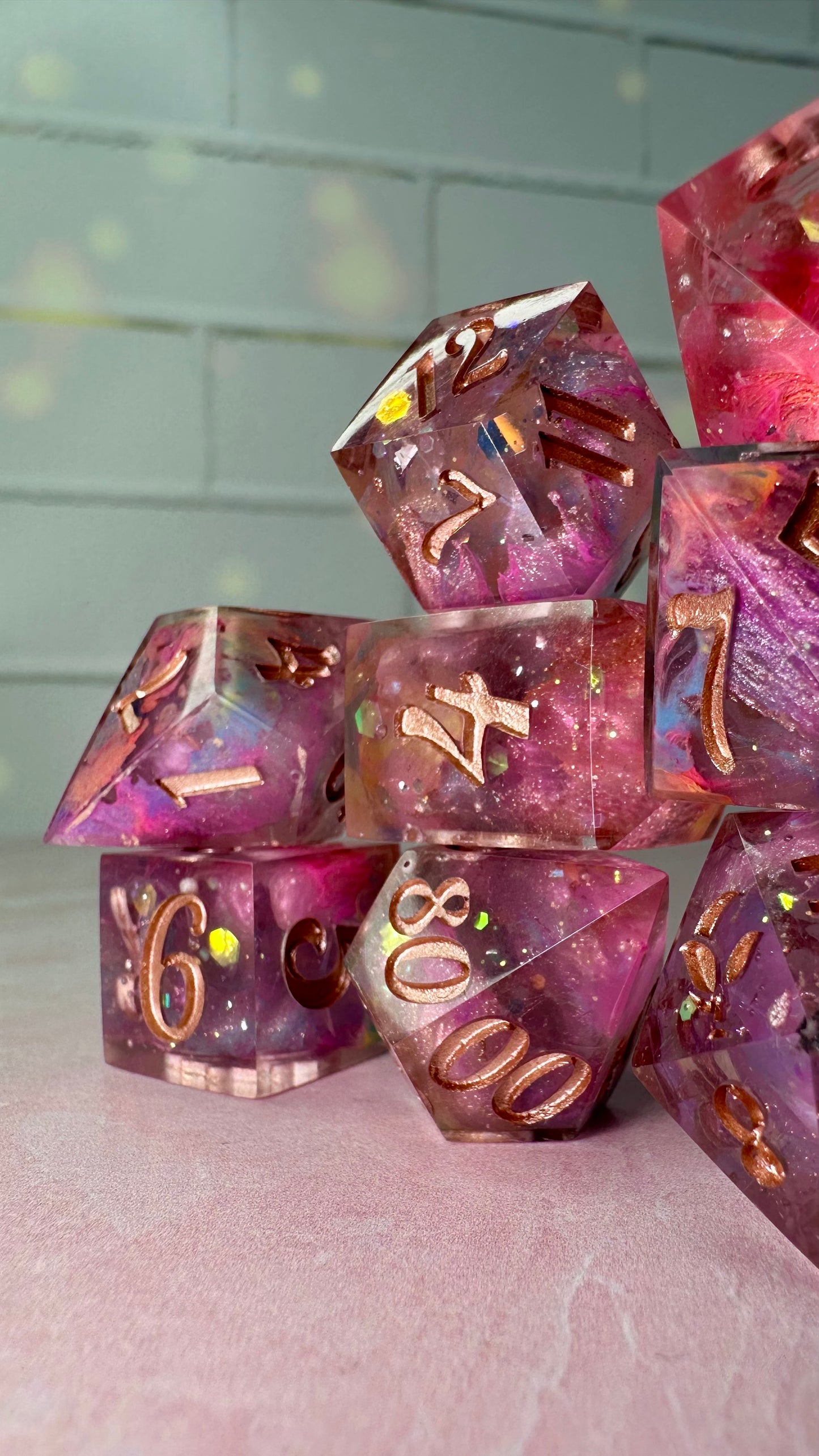 The Queen of Cups-8 piece polyhedral dice set (Large)