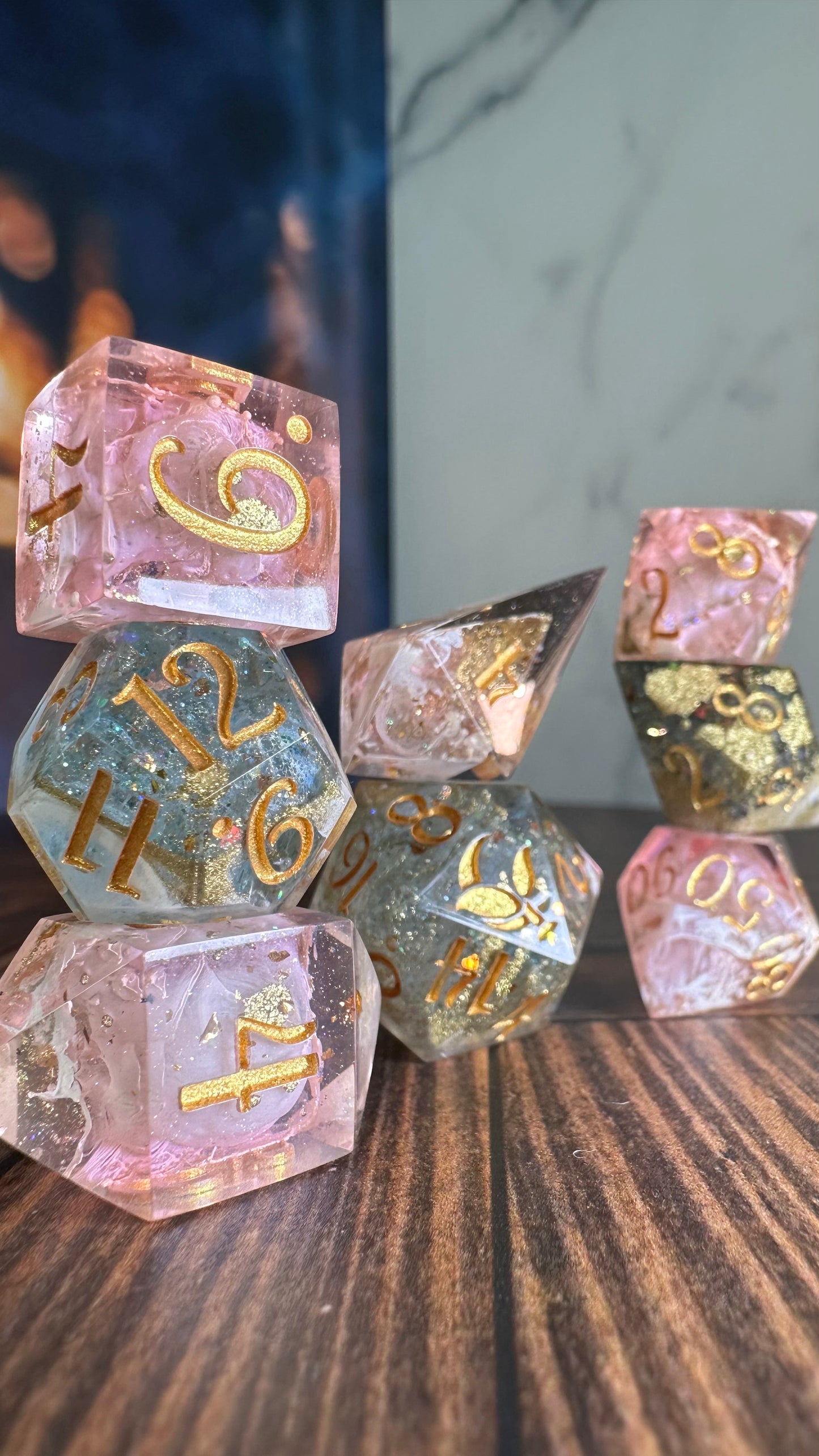 Juniper Andromeda- 8 piece polyhedral dice set
