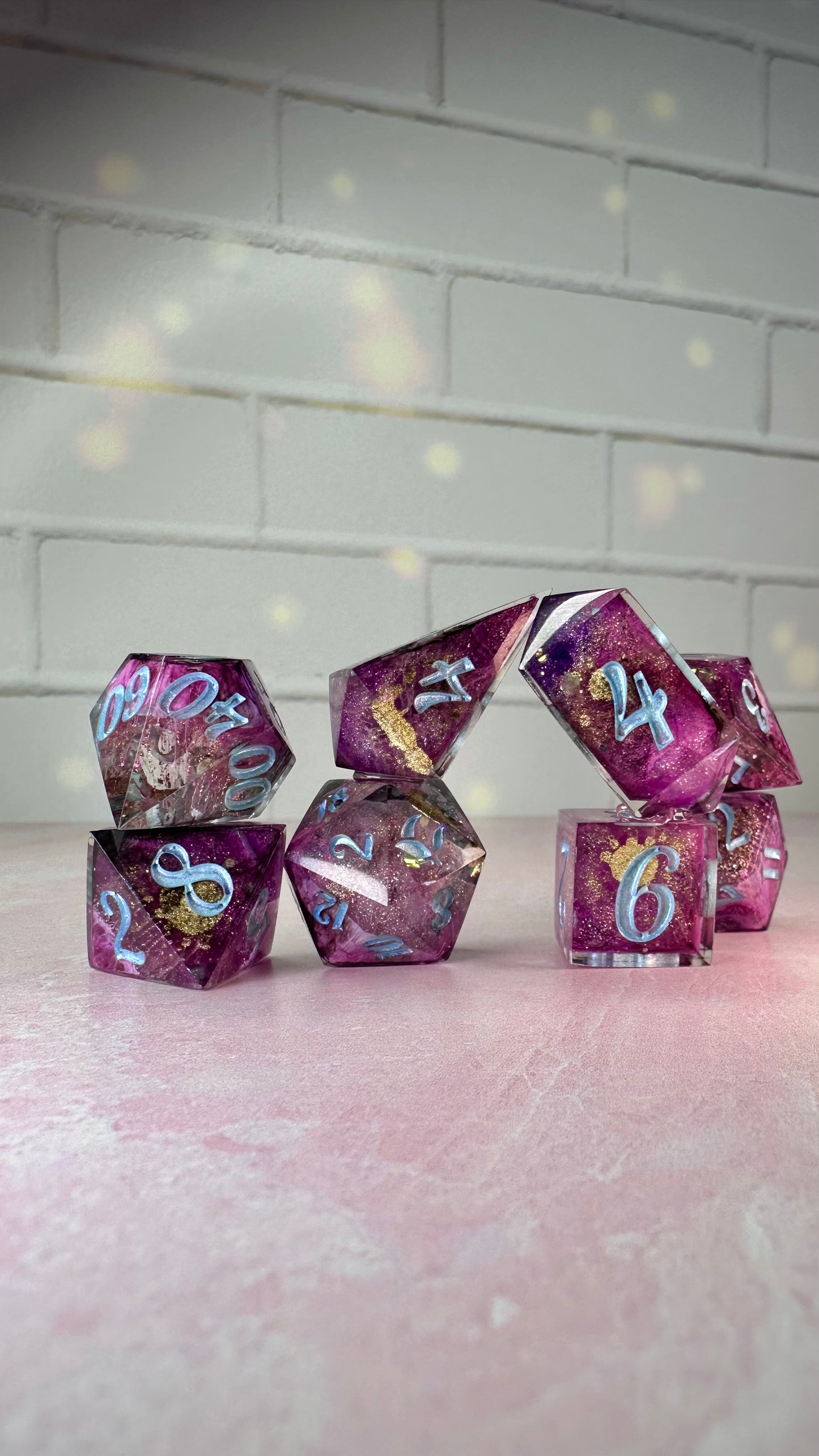 “You were my new dream”-8 piece polyhedral dice set (Large)