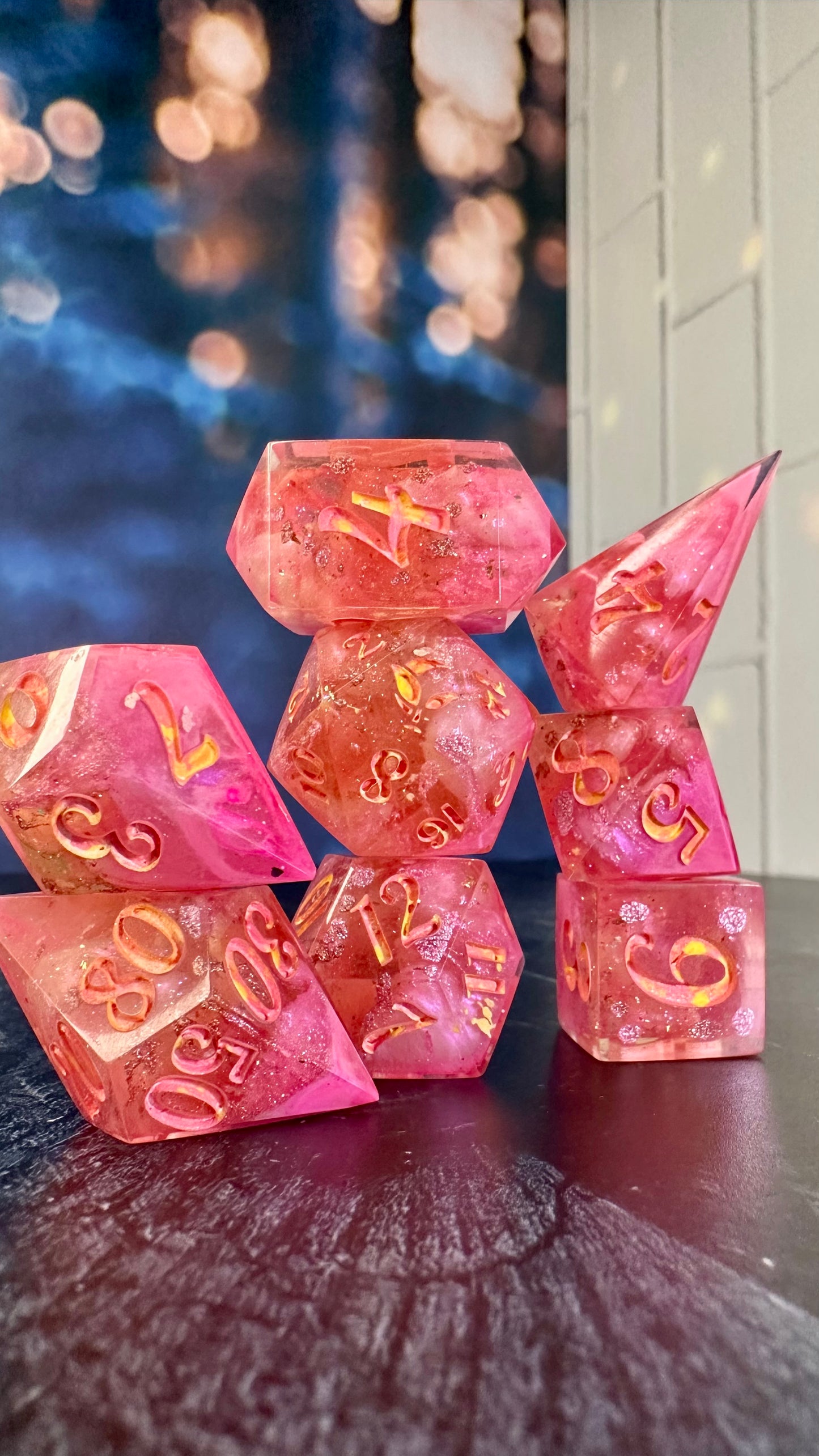 Galinda at the Ozdust- 8 piece polyhedral dice set (Large)