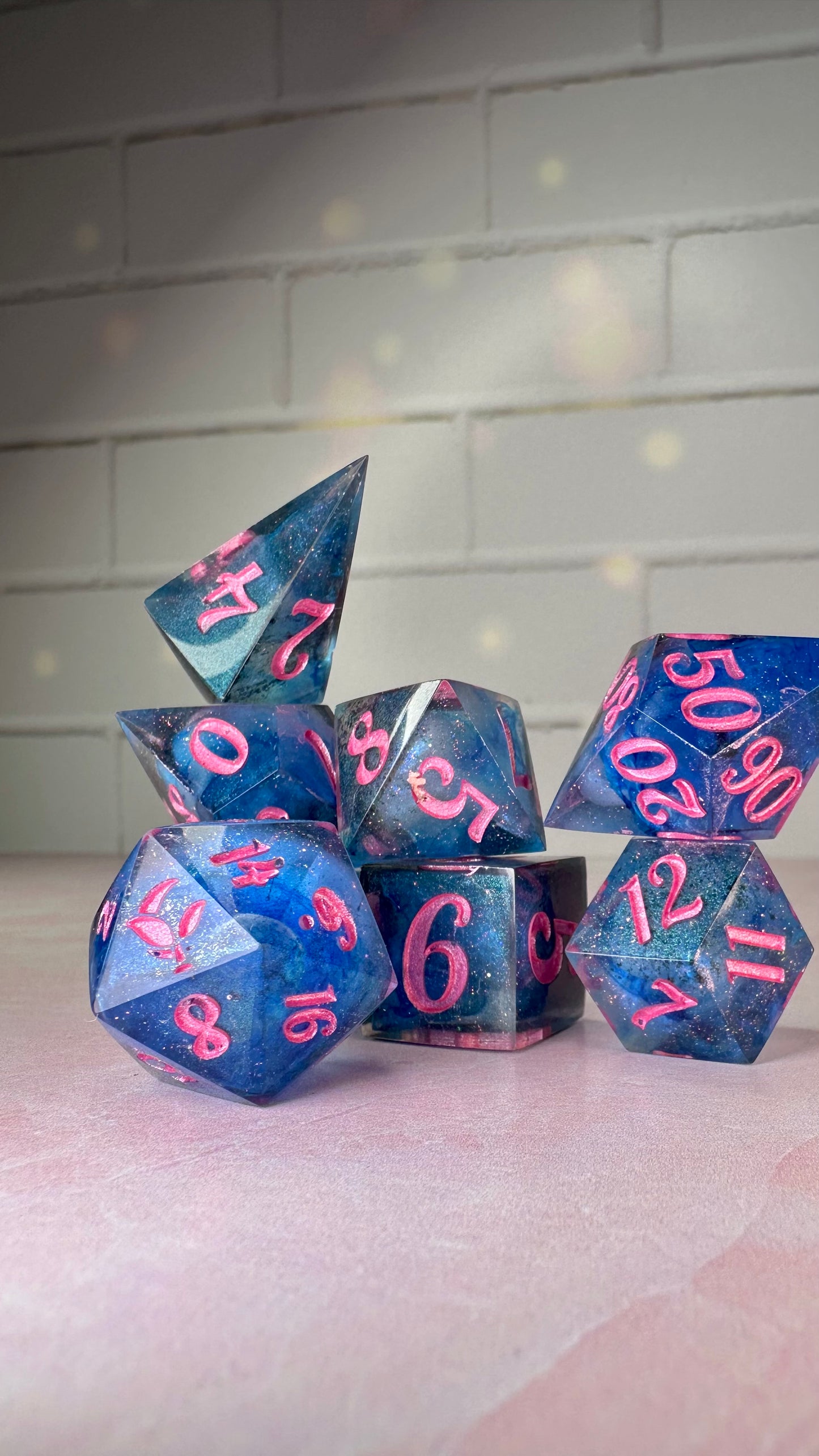 Hades and Perse-8 piece polyhedral dice set (Large)