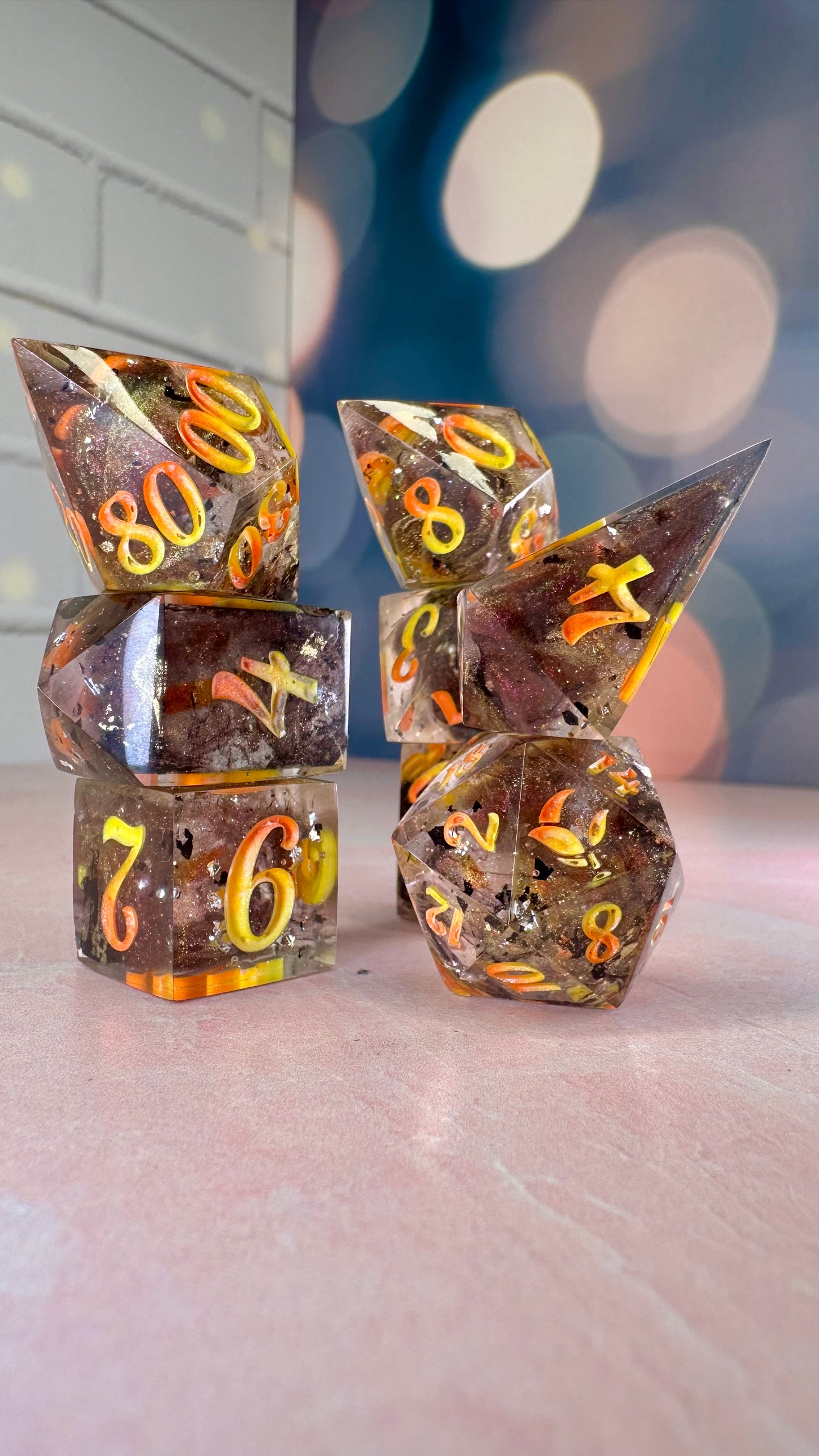 Mae Aniseya -Pobody’s Nerfect 8 piece polyhedral dice set (Large)