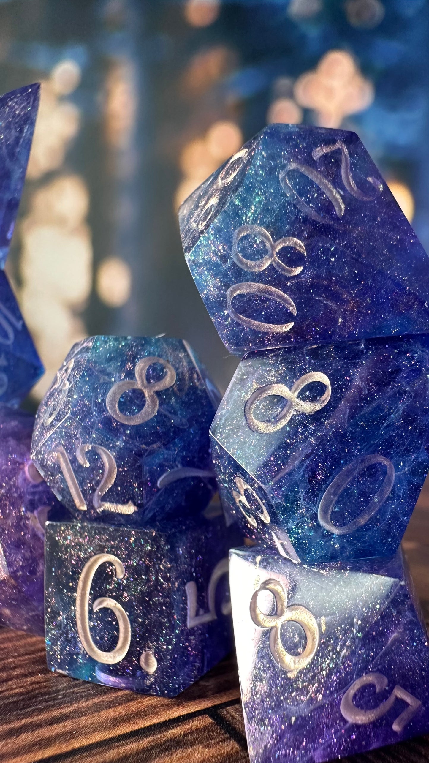 Super Powerful and Special Magic Starborn Princess- 8 piece polyhedral dice set