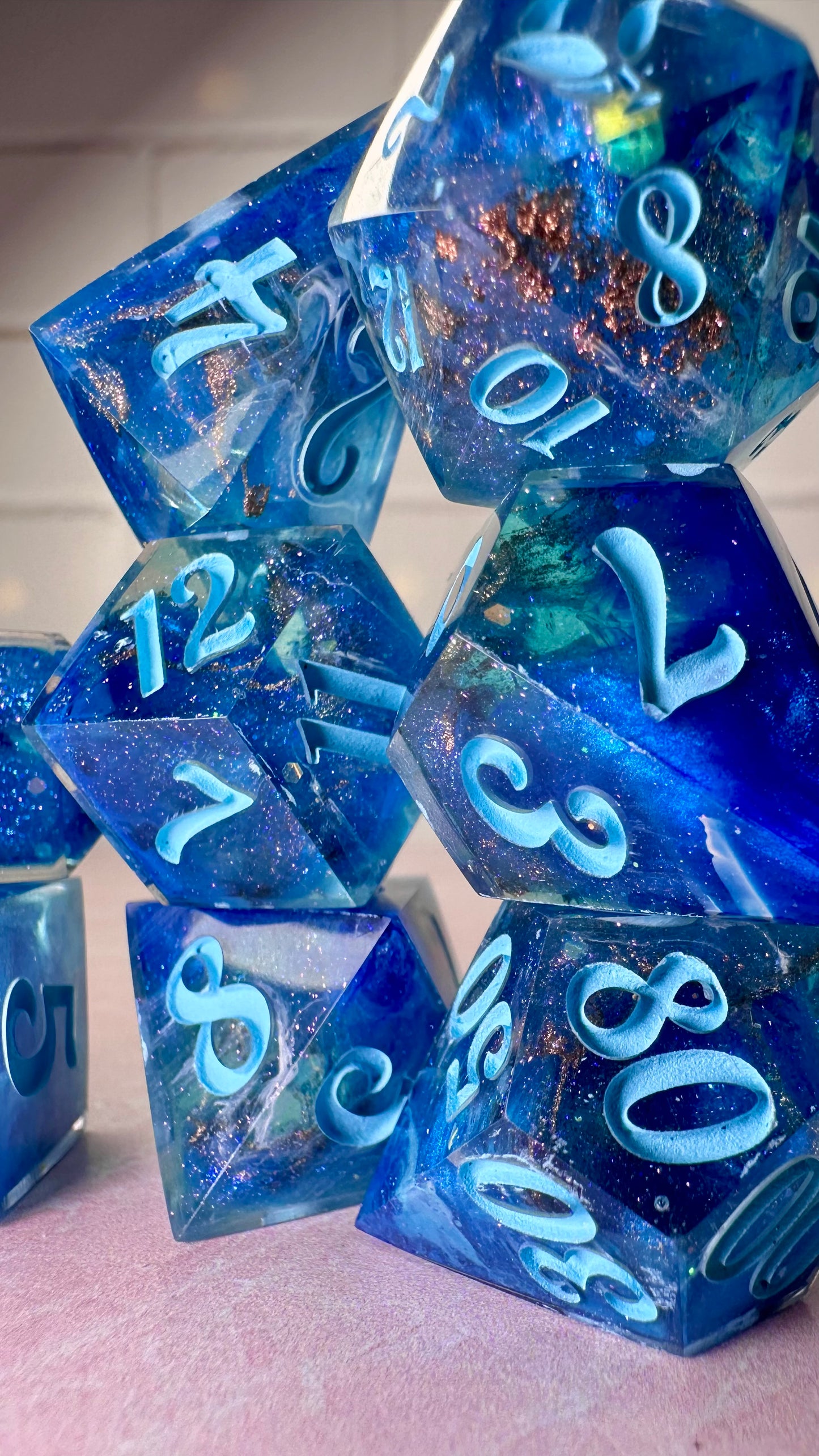 Coven True-Pobody’s Nerfect 8 piece polyhedral dice set (Large)