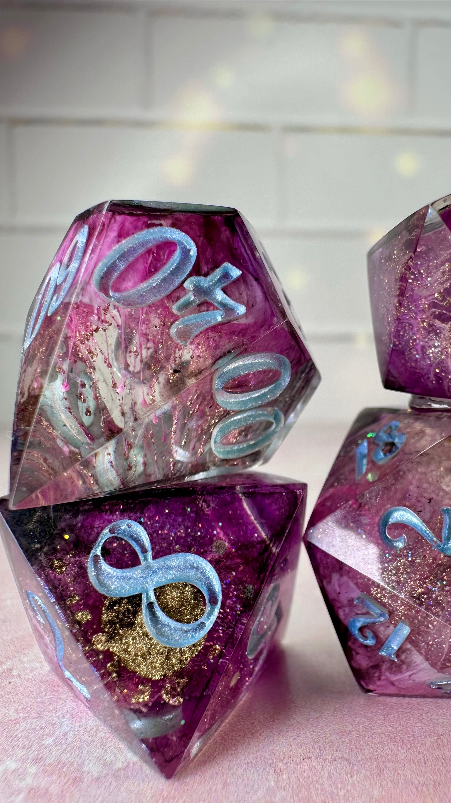 “You were my new dream”-8 piece polyhedral dice set (Large)