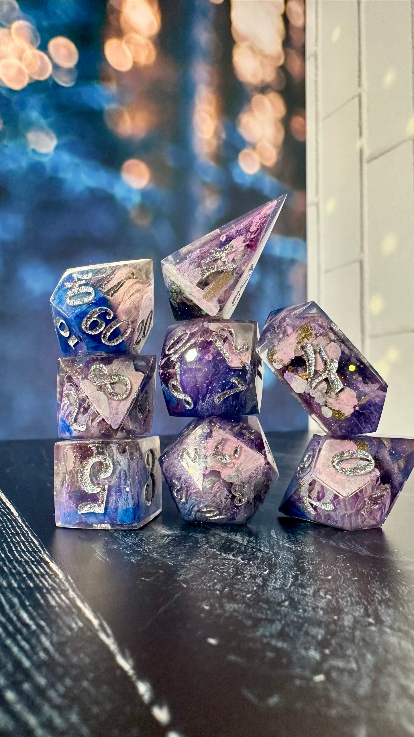 The Ozdust Ballroom-8 piece polyhedral dice set (Large) Pobody's Nerfect