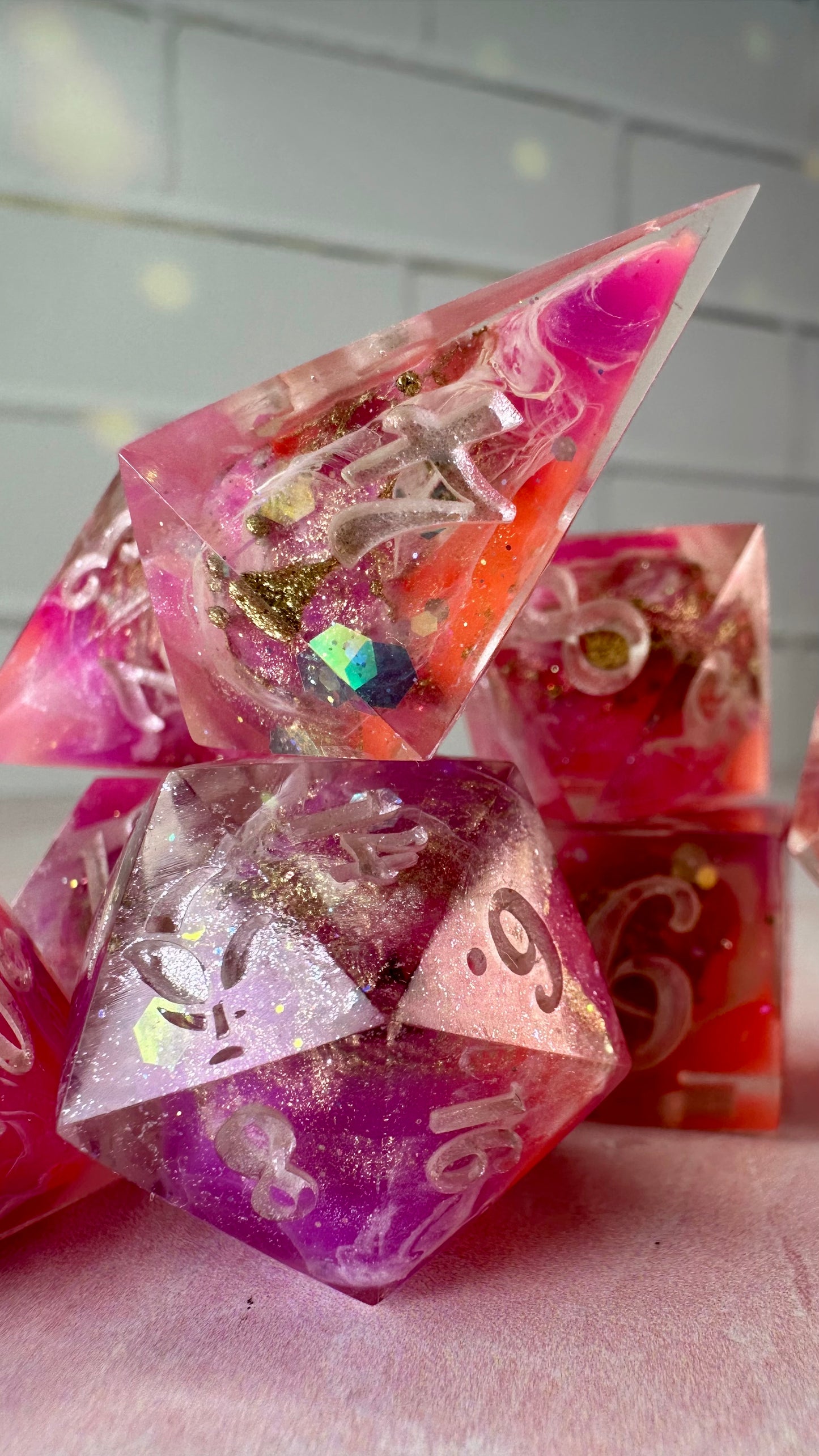 Lesbian Pride 2025-8 piece polyhedral dice set (Large)