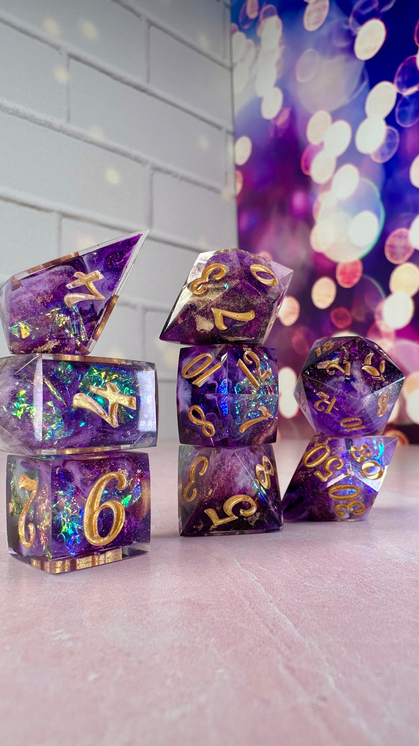 Niko Goldeneye -Pobody’s Nerfect 8 piece polyhedral dice set (Large)