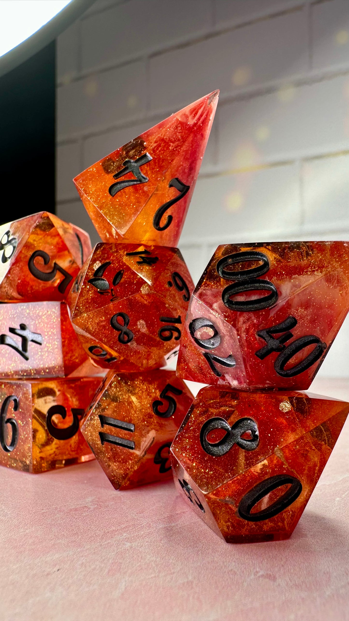 Frostpine-8 piece polyhedral dice set (Large)