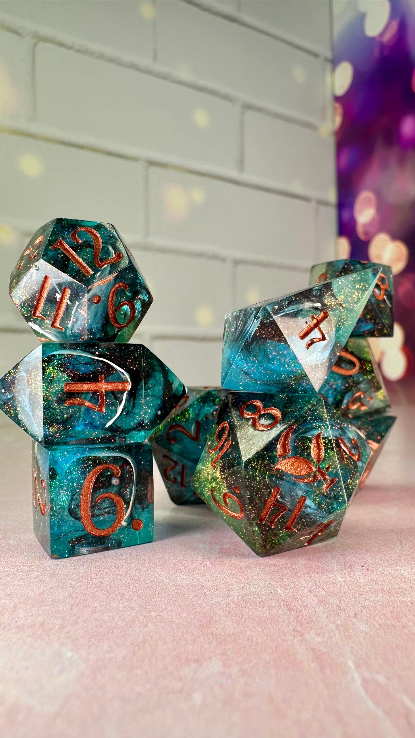 Mated Redux- 8 piece polyhedral dice set