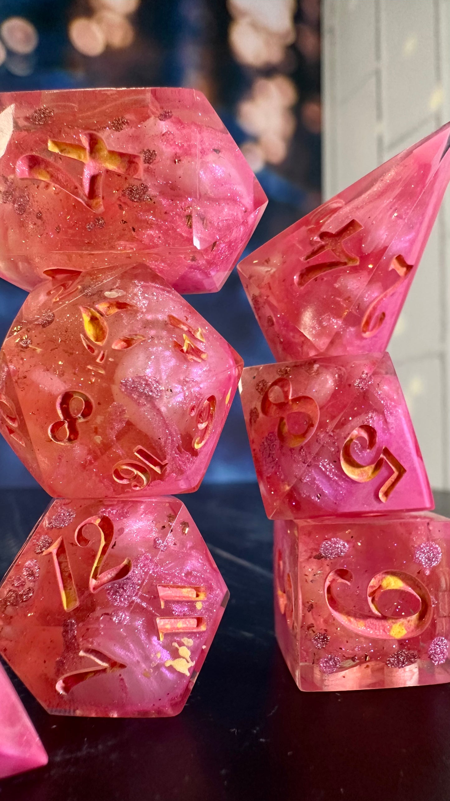 Galinda at the Ozdust- 8 piece polyhedral dice set (Large)