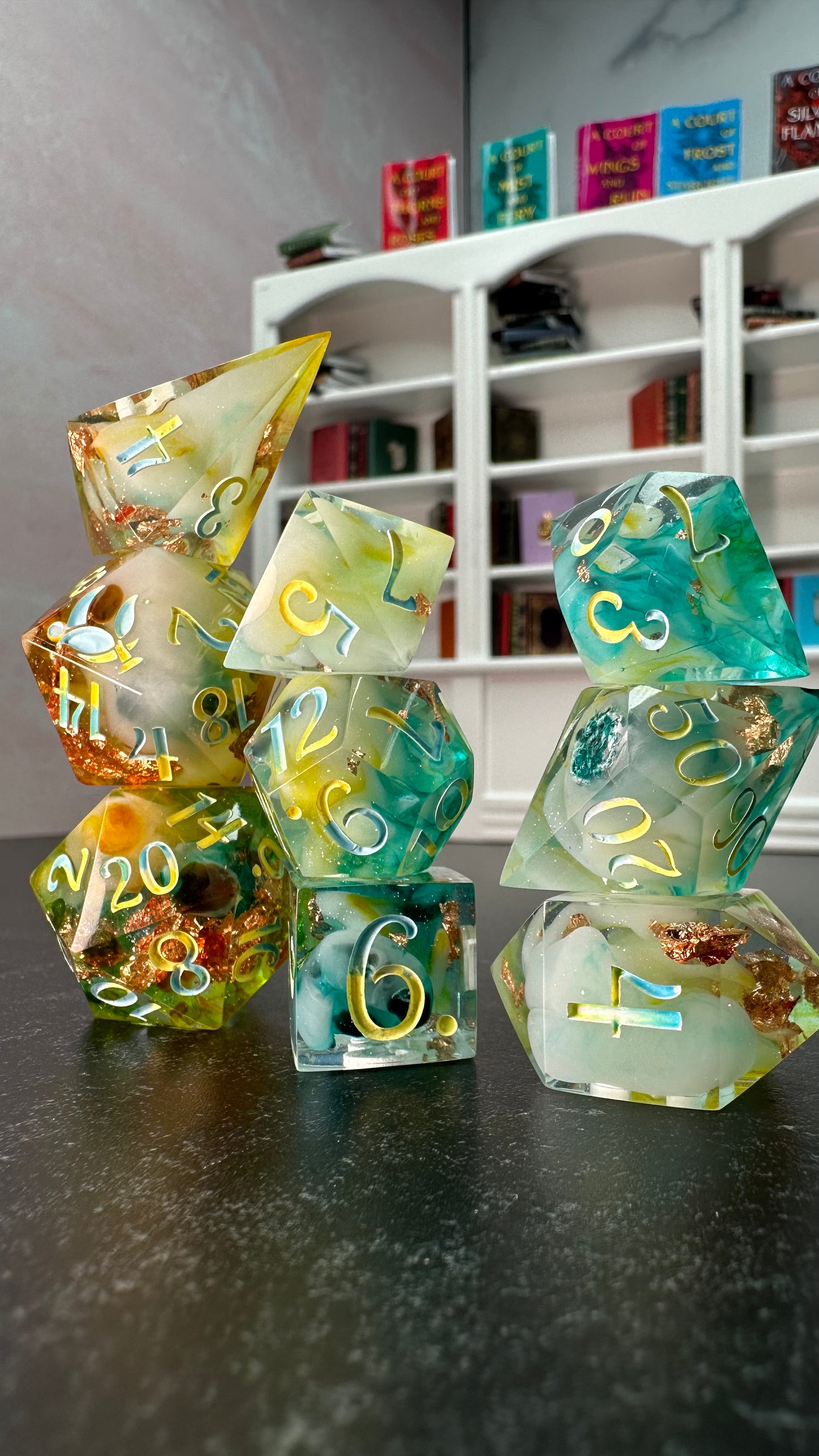 The Summer Court- 8 piece polyhedral dice set-Pobody's Nerfect