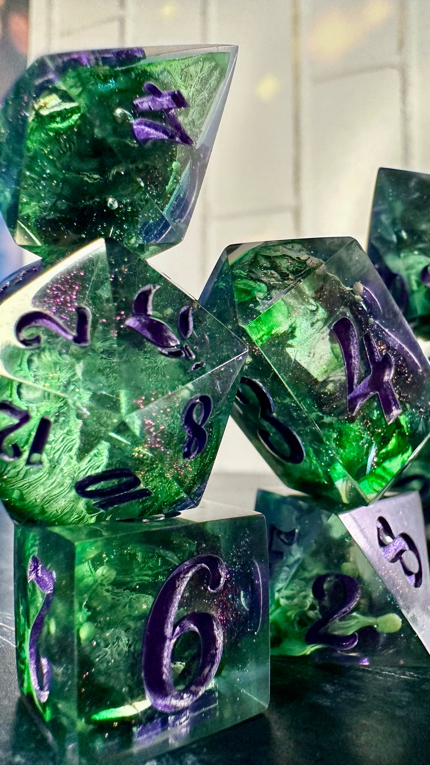 “Yes, I’ve always been green” - 8 piece polyhedral dice set (Large)