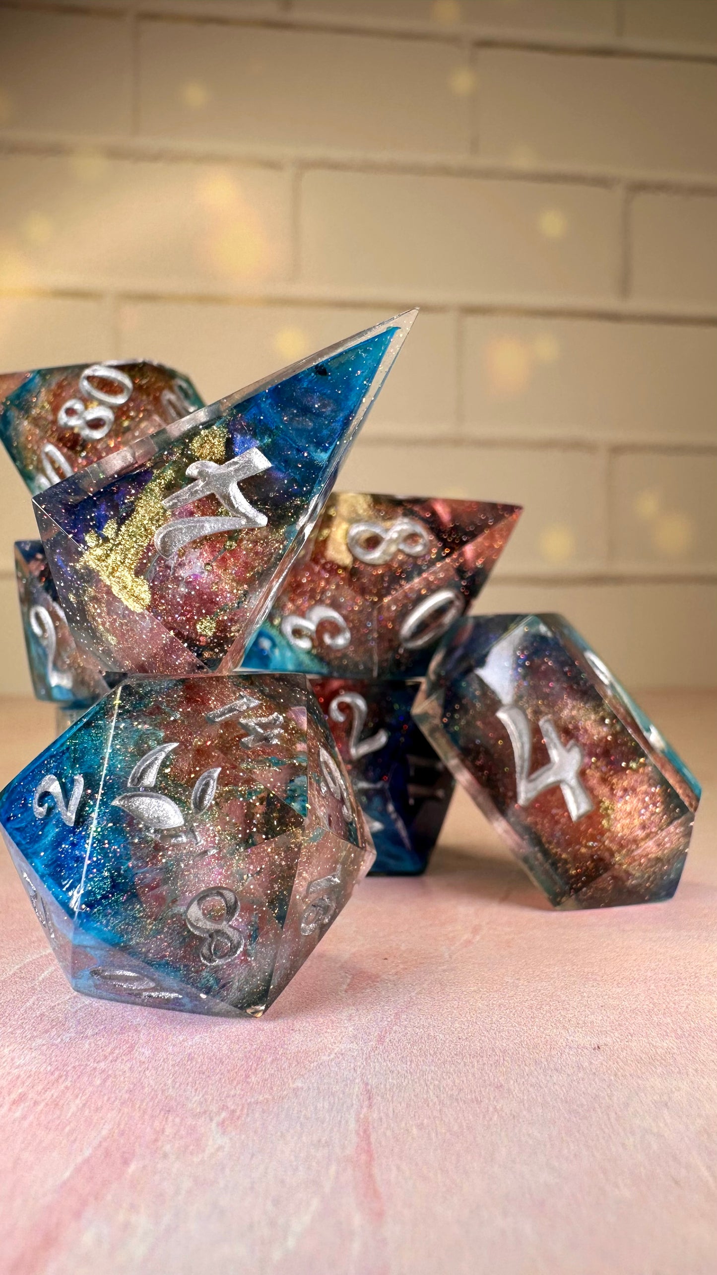 Duality- 8 piece polyhedral dice set (Large)