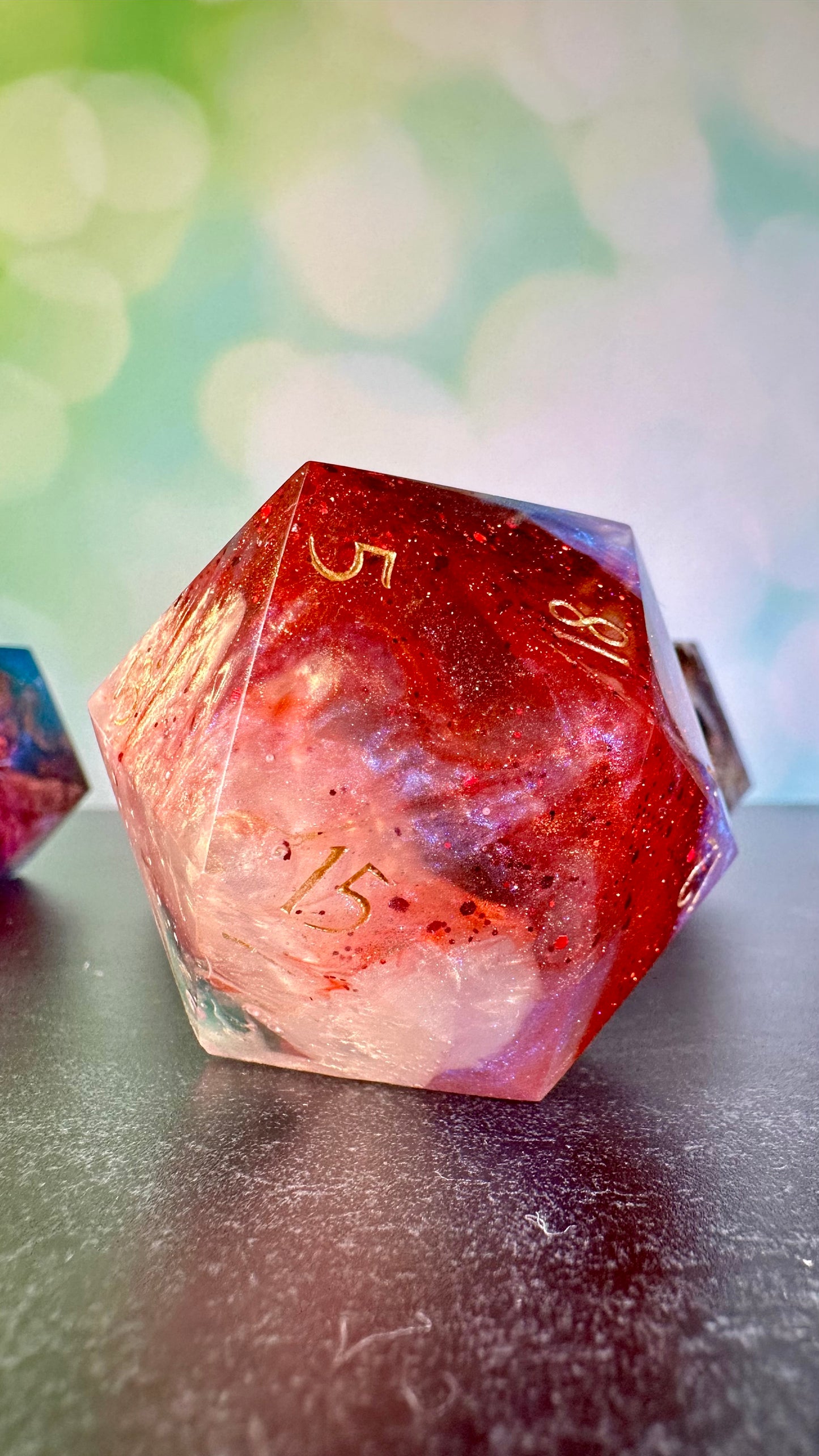 Strawberry and Cream Popsicle 60 MM Logo d20 Paperweight Chonk (Beta) Pobody's Nerfect (Copy)
