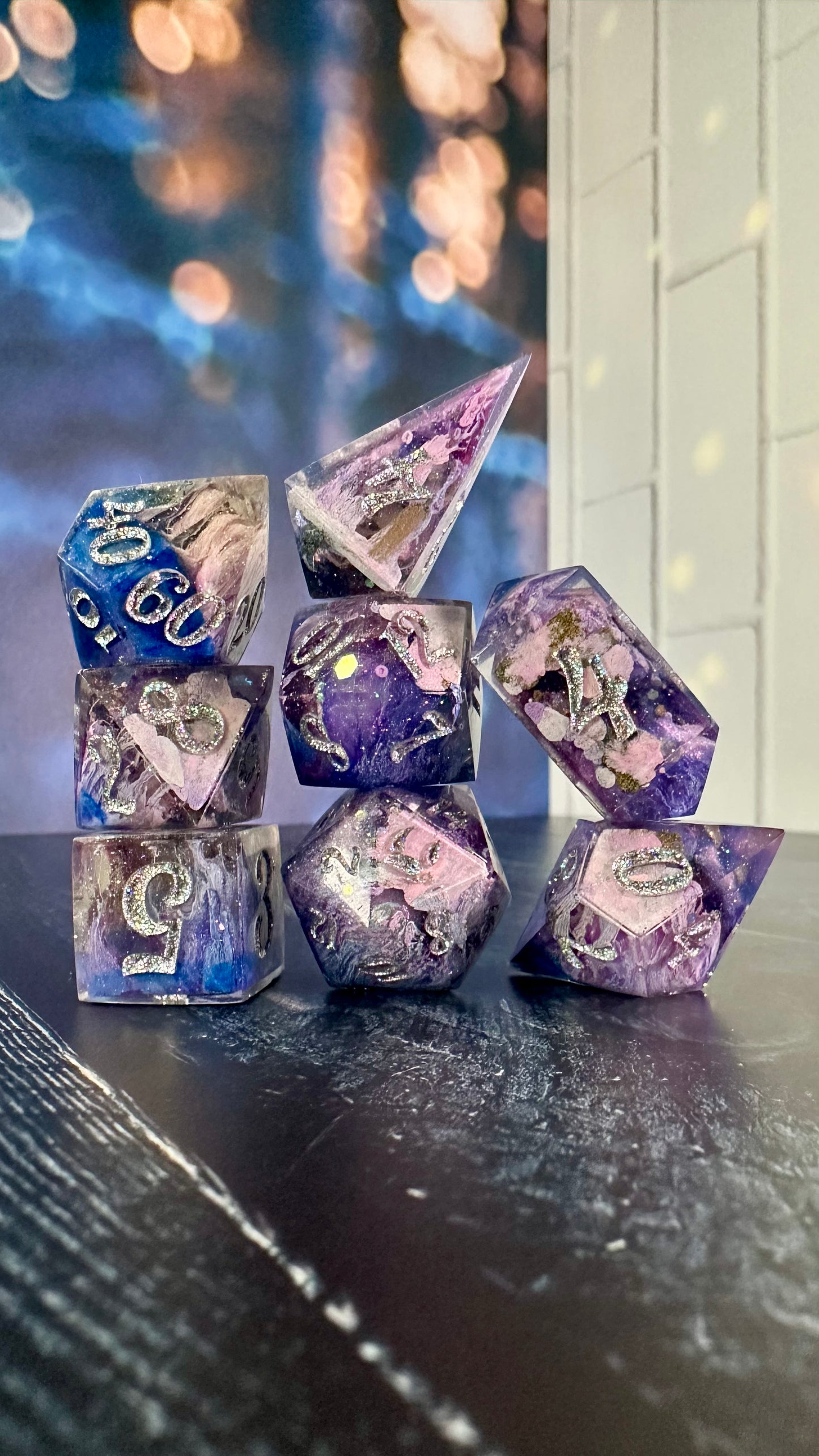 The Ozdust Ballroom-8 piece polyhedral dice set (Large) Pobody's Nerfect