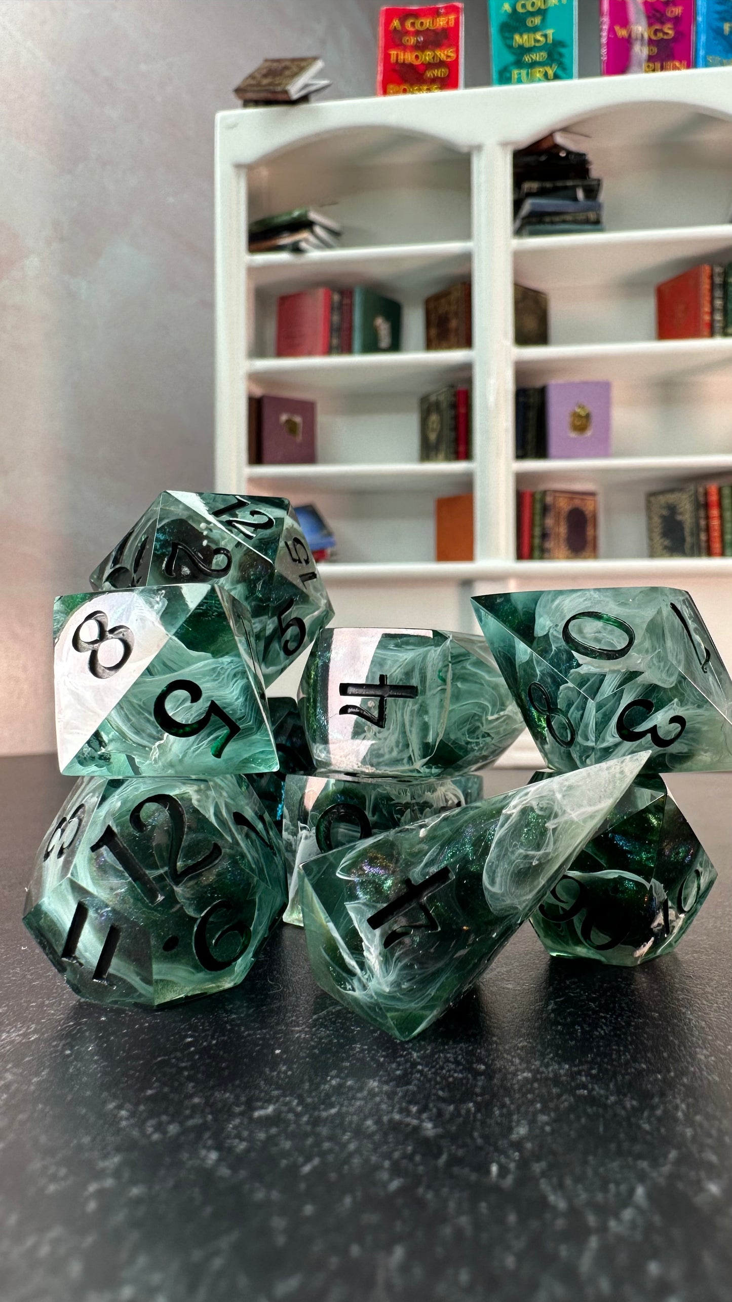 Second Impressions of the Spring Court- 8 piece polyhedral dice set